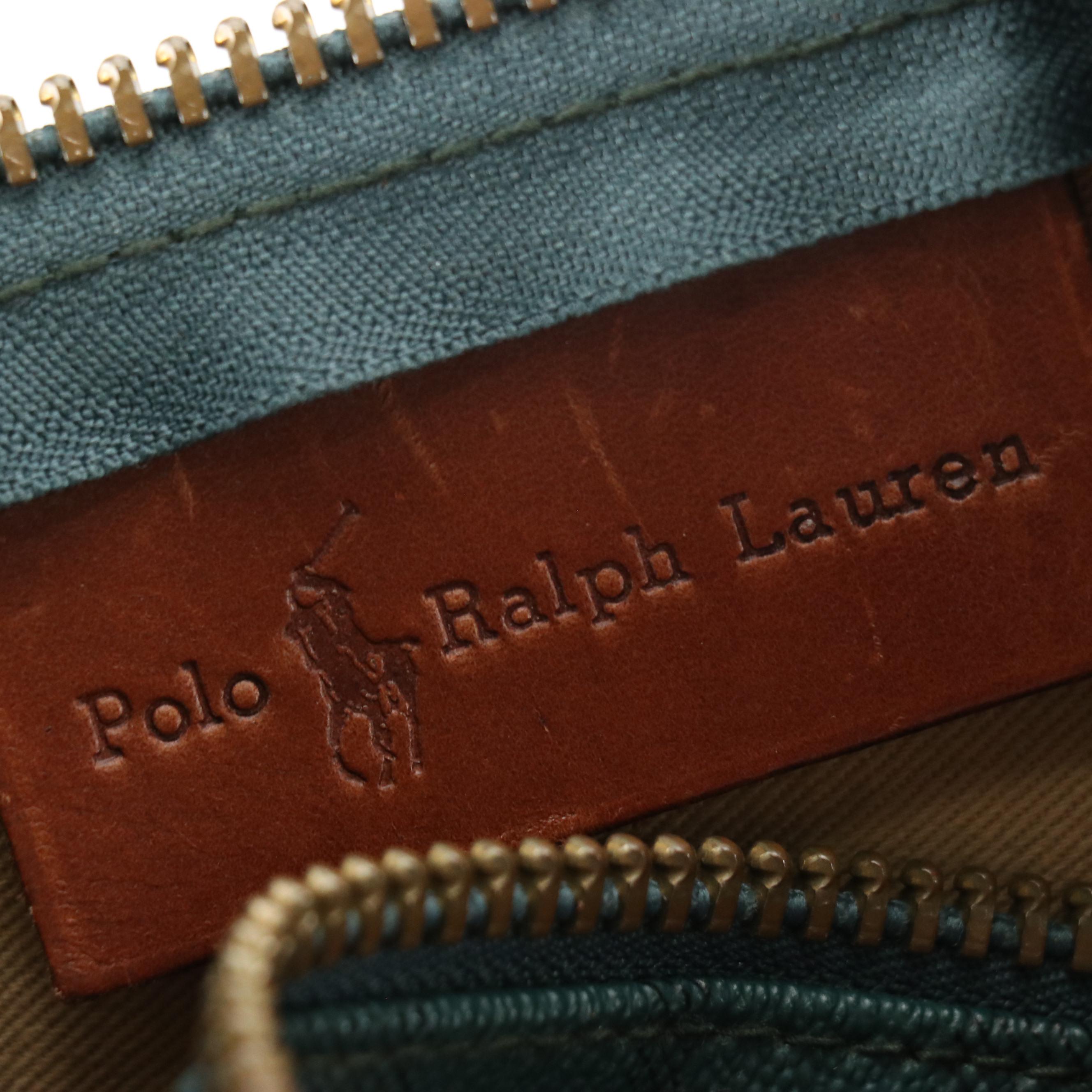 Polo Ralph Lauren Black Watch Boston Bag in Coated Canvas and Leather