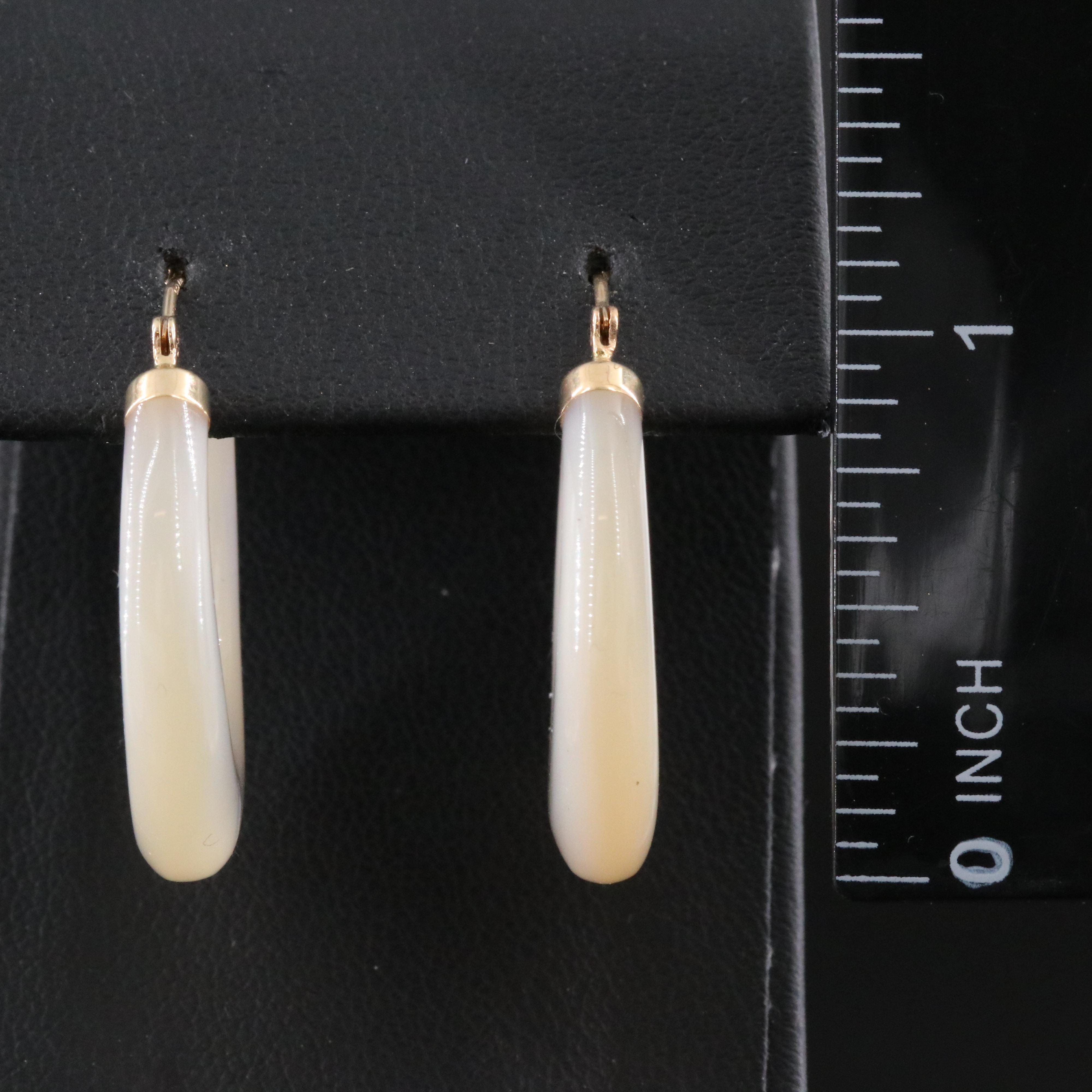 14K Mother-of-Pearl Hoop Earrings