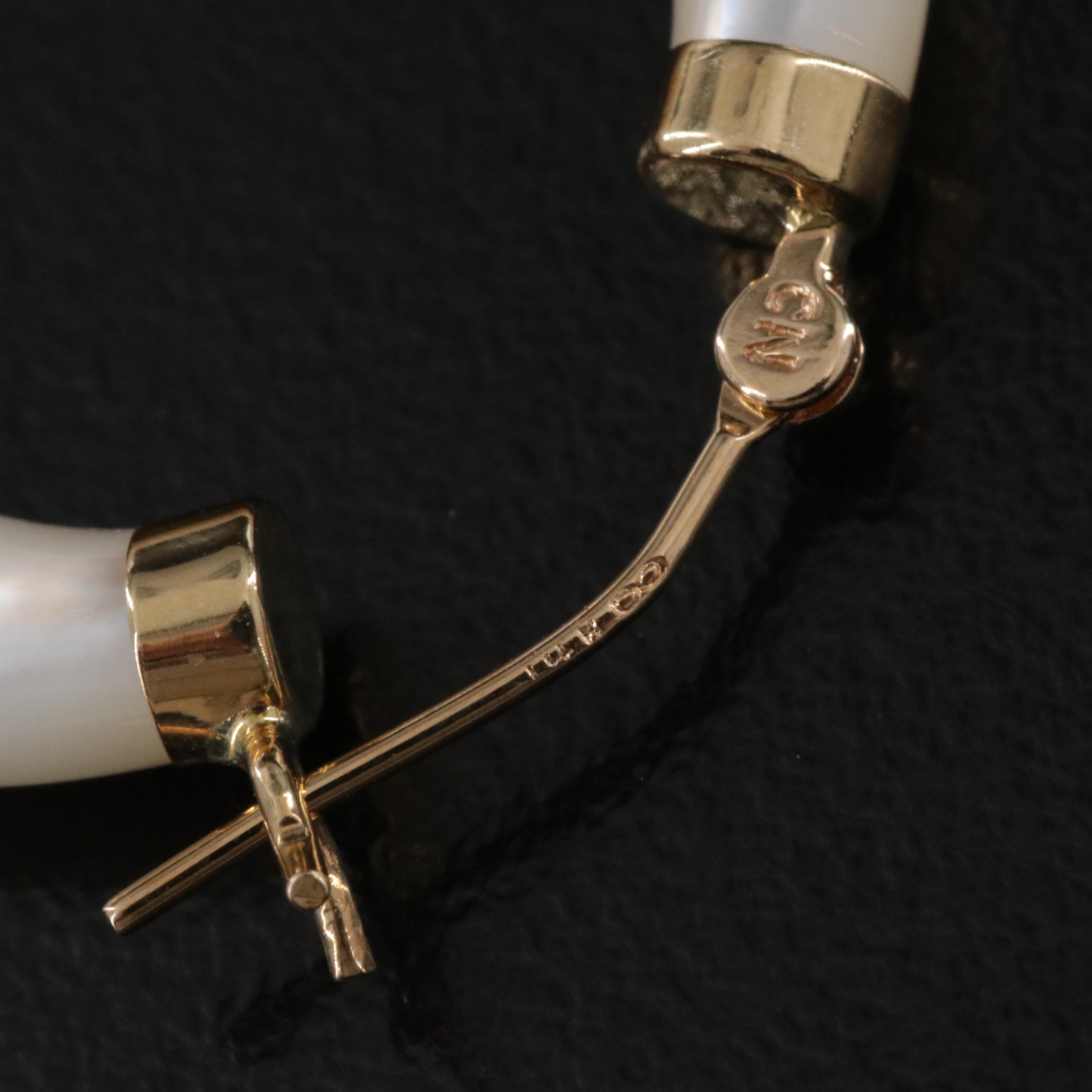 14K Mother-of-Pearl Hoop Earrings