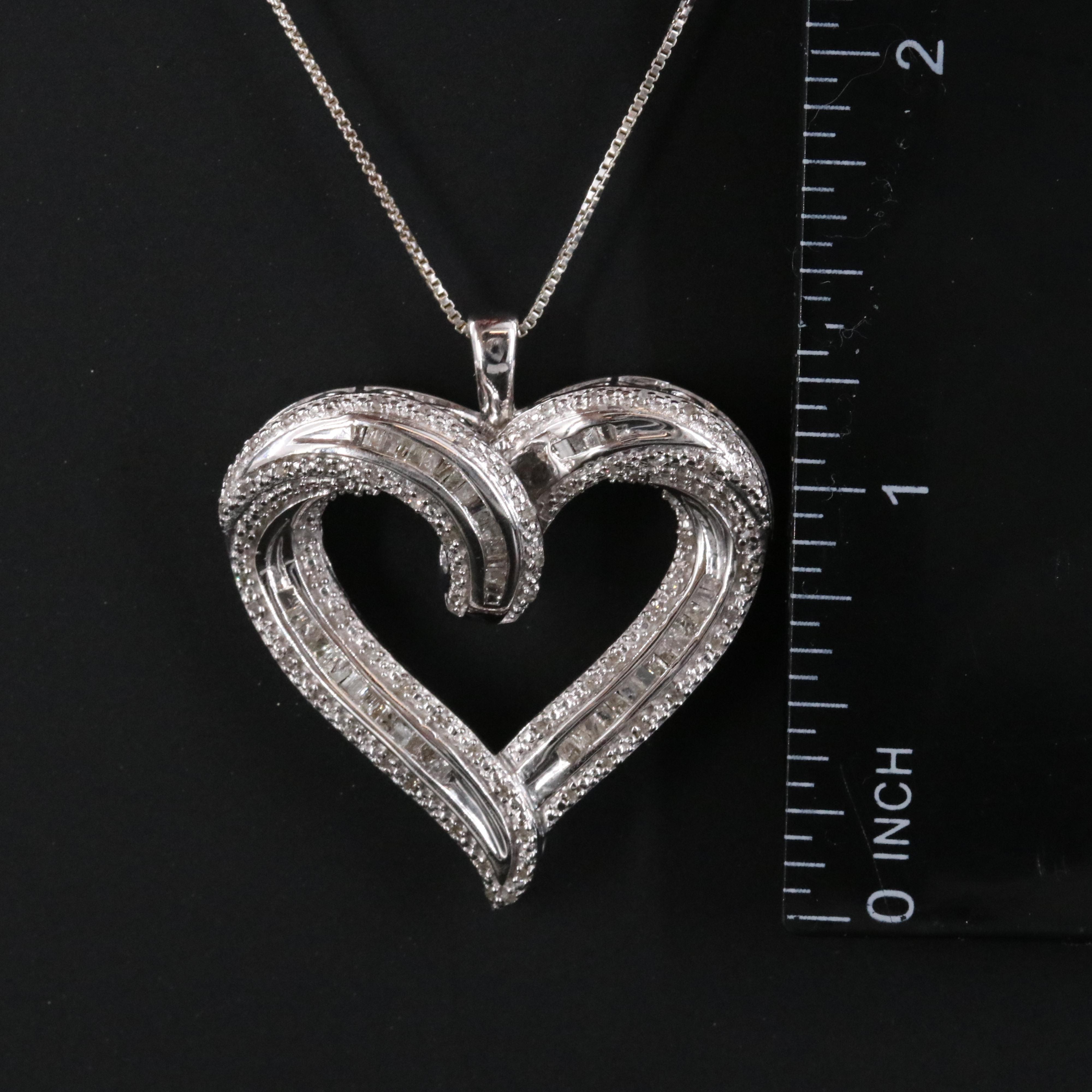 Sterling Diamond Cross and Heart Necklaces