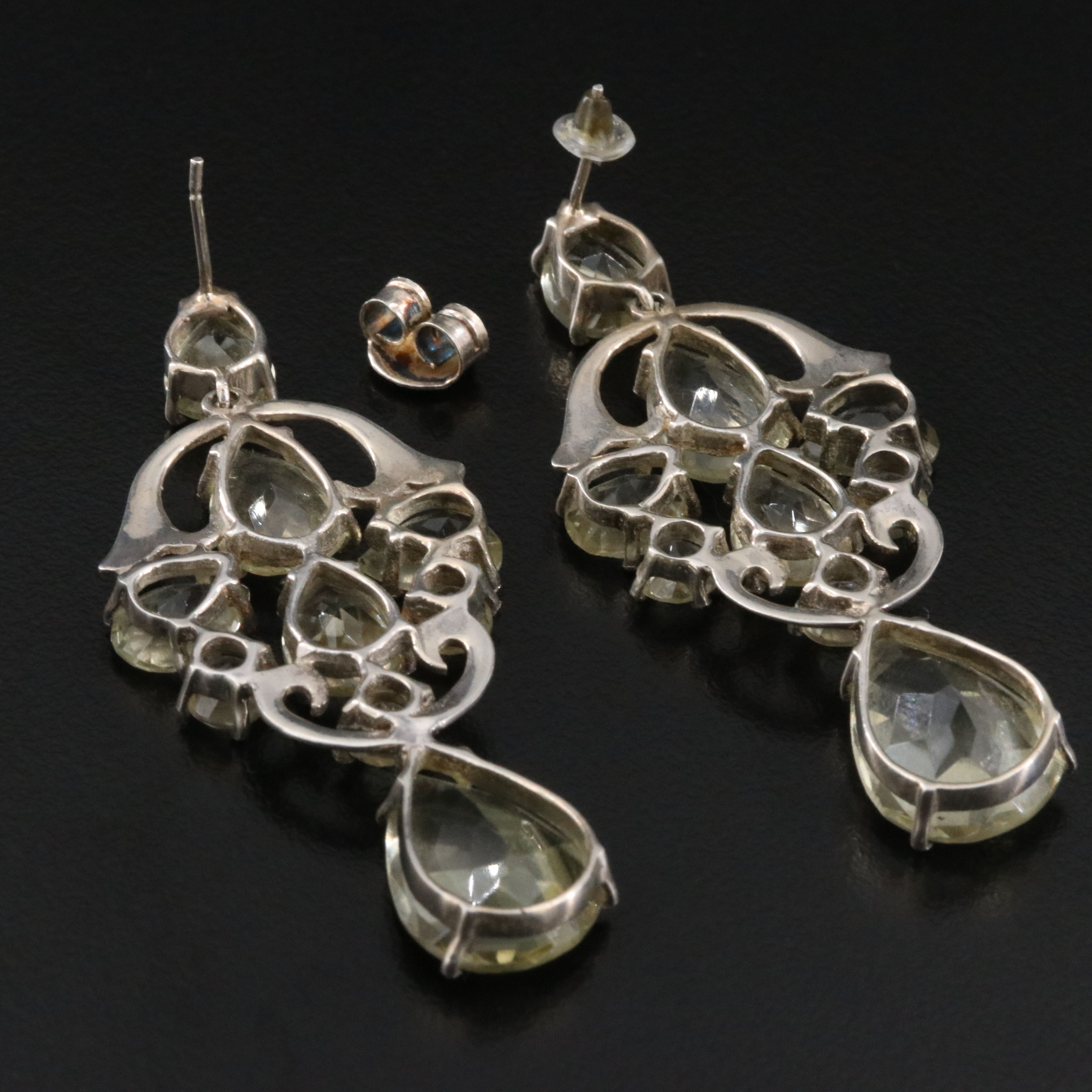 Sterling Citrine Shoulder Duster Earrings