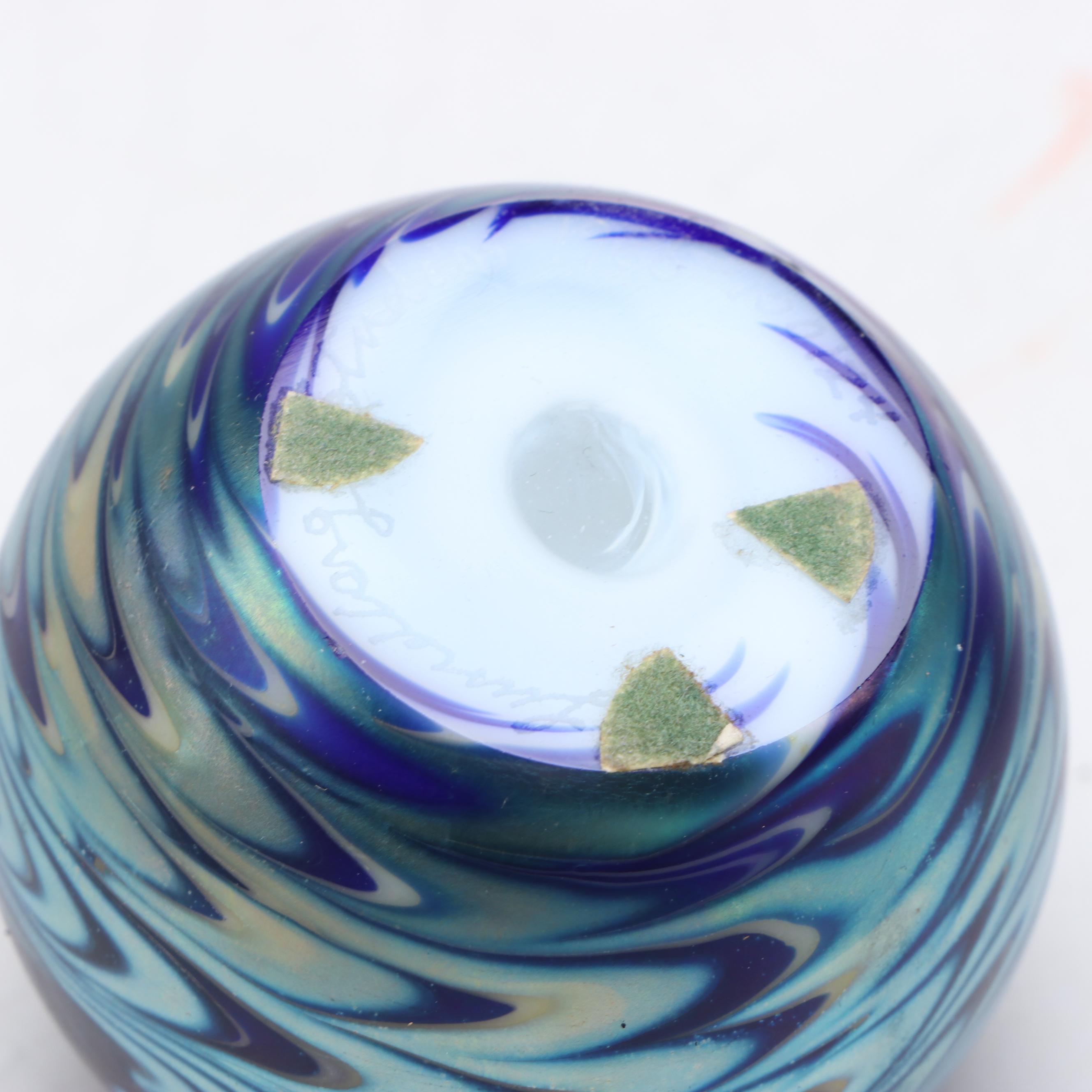 Lundberg Studios Iridescent Celestial Art Glass Paperweights