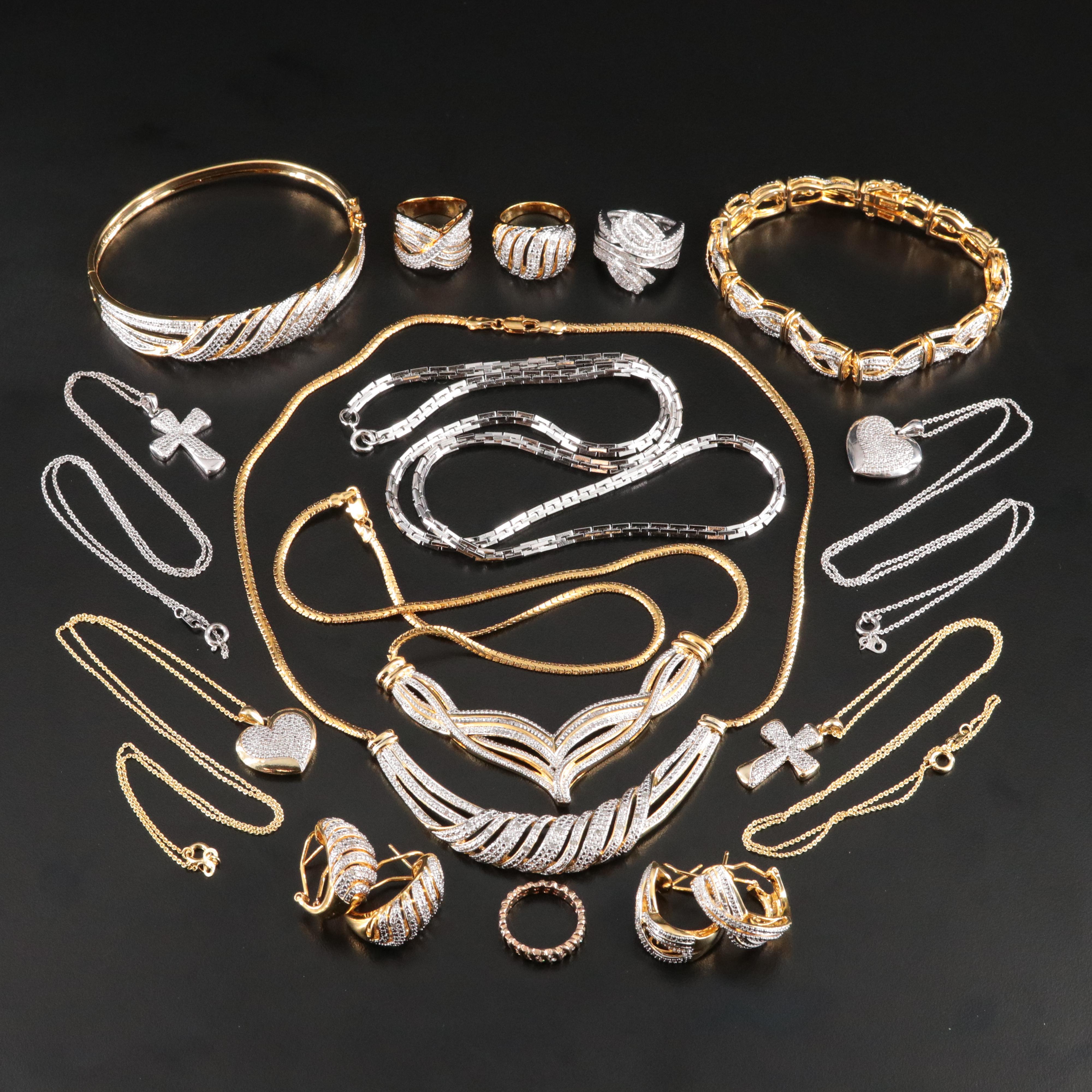 Two-Tone Jewelry Collection with Diamond Accents
