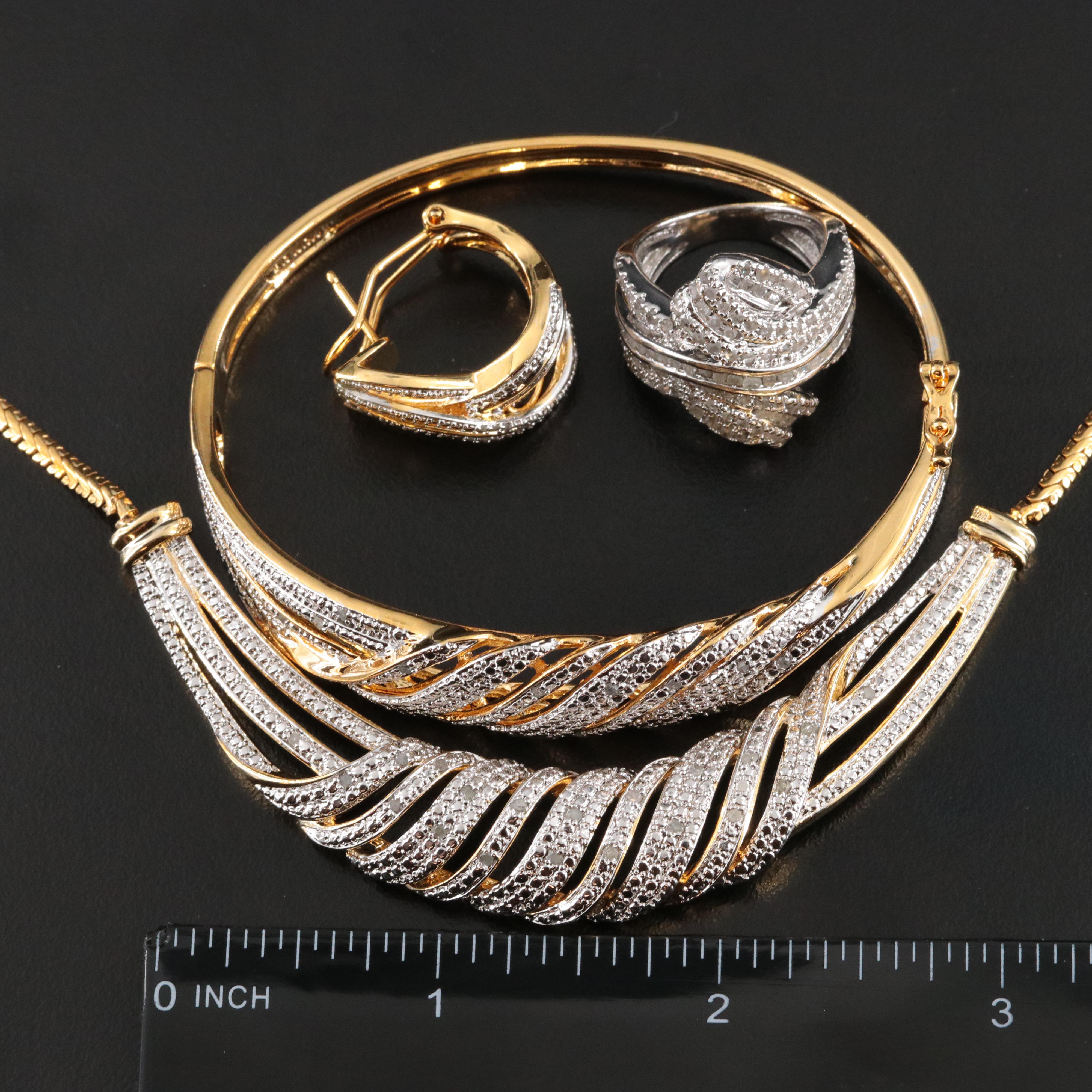 Two-Tone Jewelry Collection with Diamond Accents