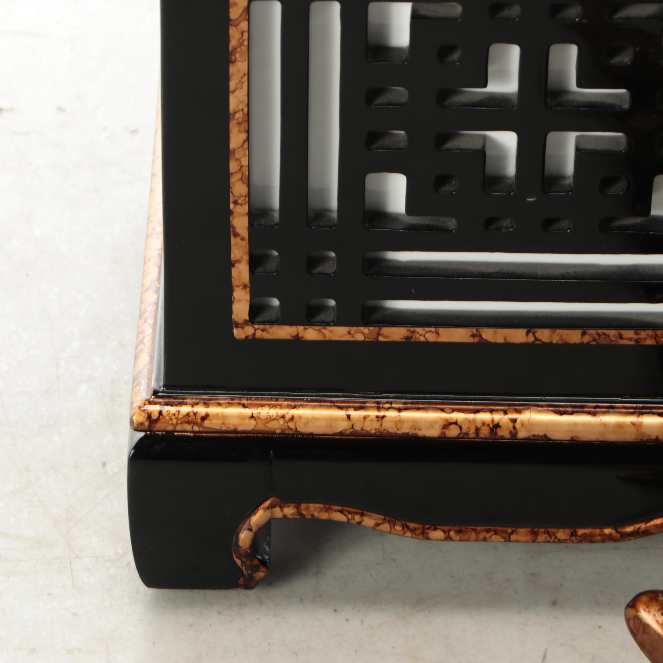 Chinese Pagoda Style Lacquered Wood Lantern