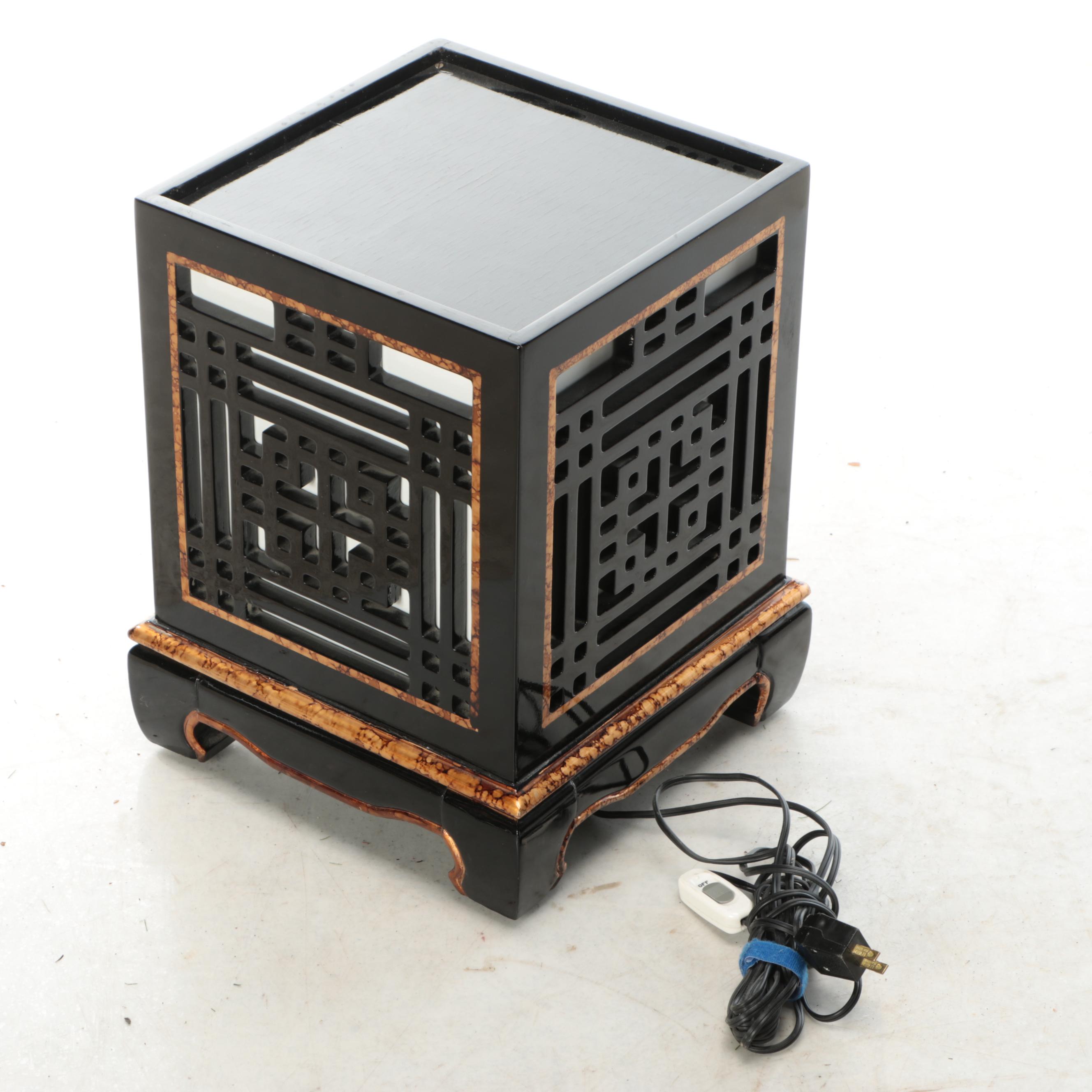 Chinese Pagoda Style Lacquered Wood Lantern