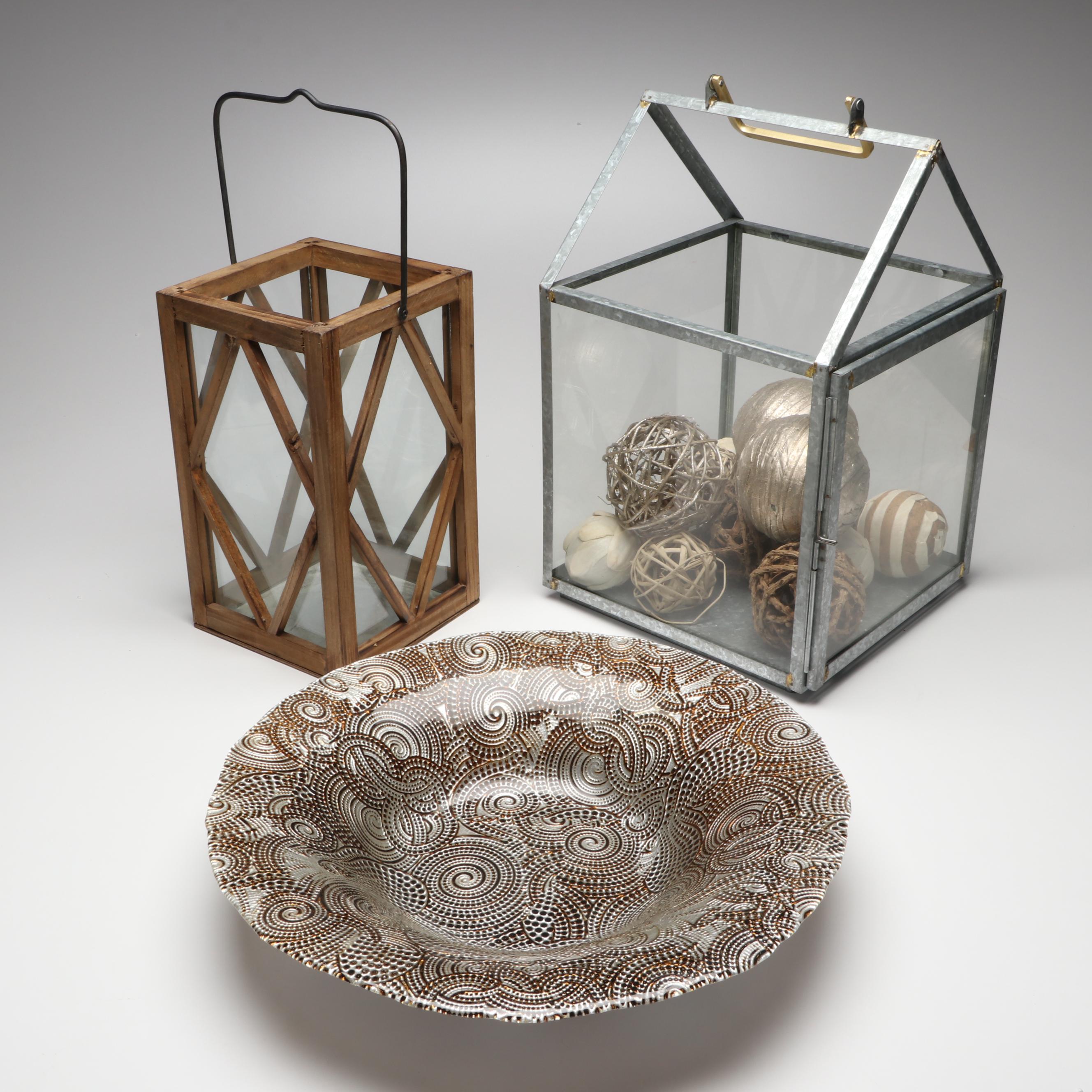 Hearth & Hand Metal & Glass Lantern with Centerpiece Bowl and More
