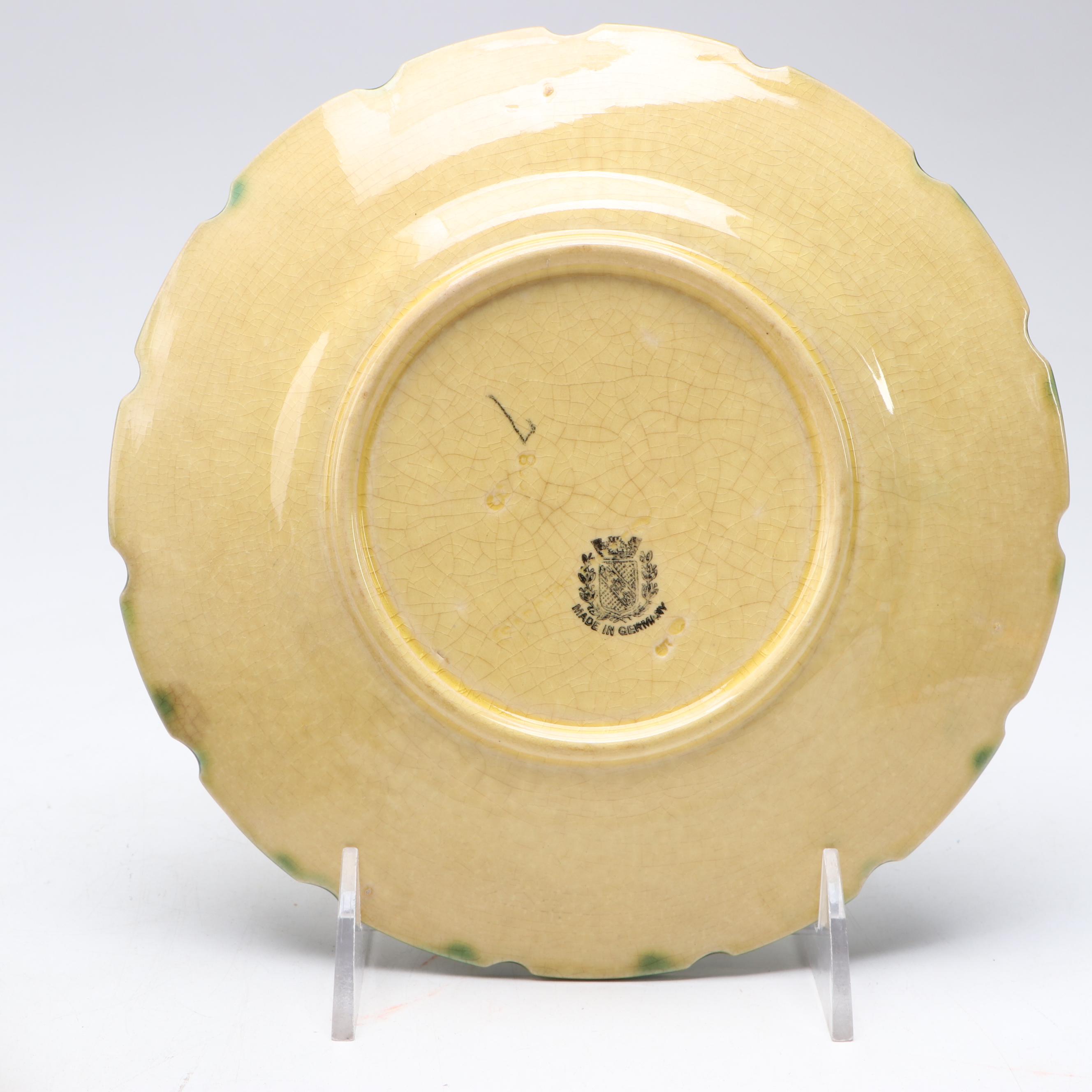 Sarreguemines French Majolica Leaf Plates