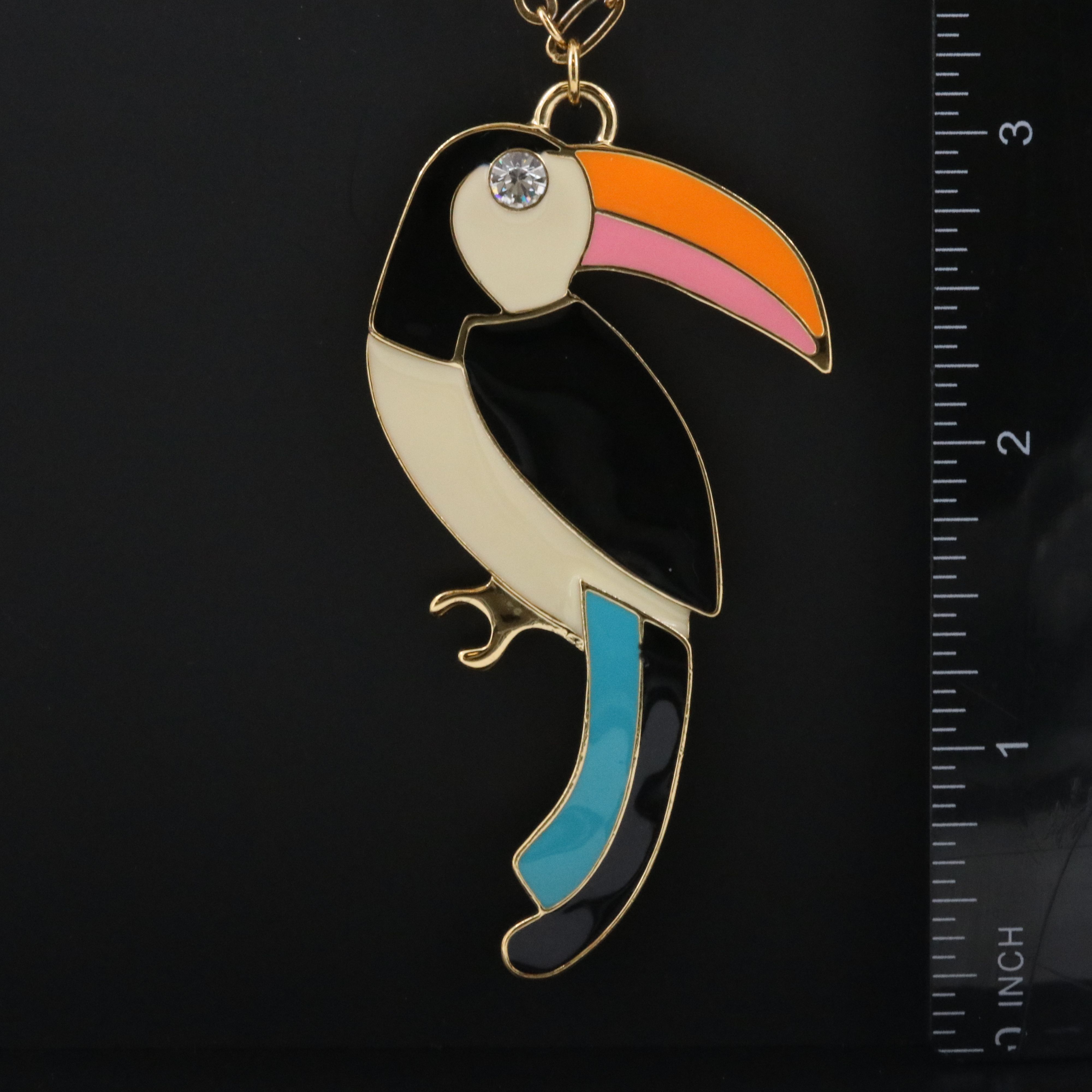Kate Spade Enamel and Rhinestone Toucan Necklace