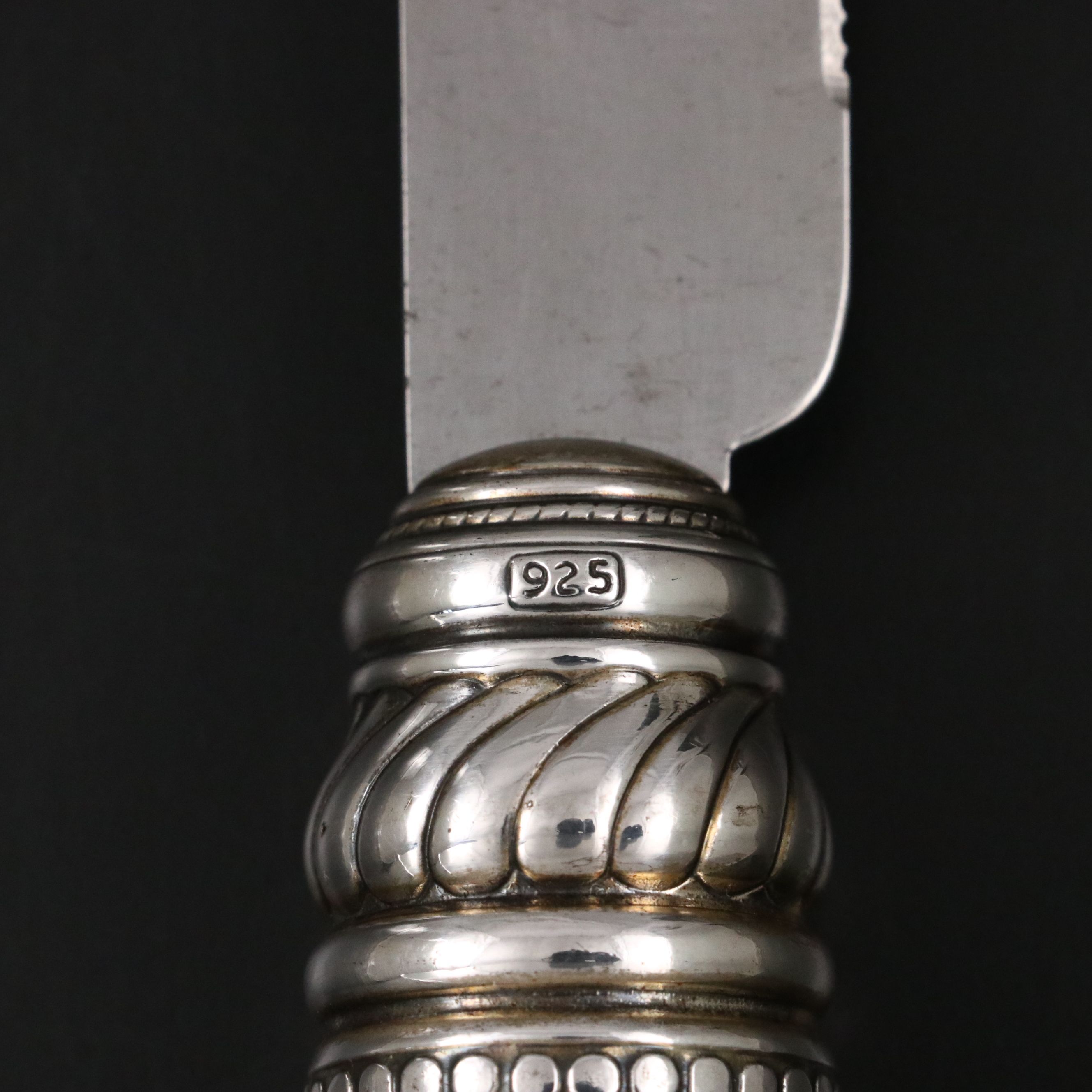 Judaica Sterling Silver Handled Challah Bread Stainless Steel Knife