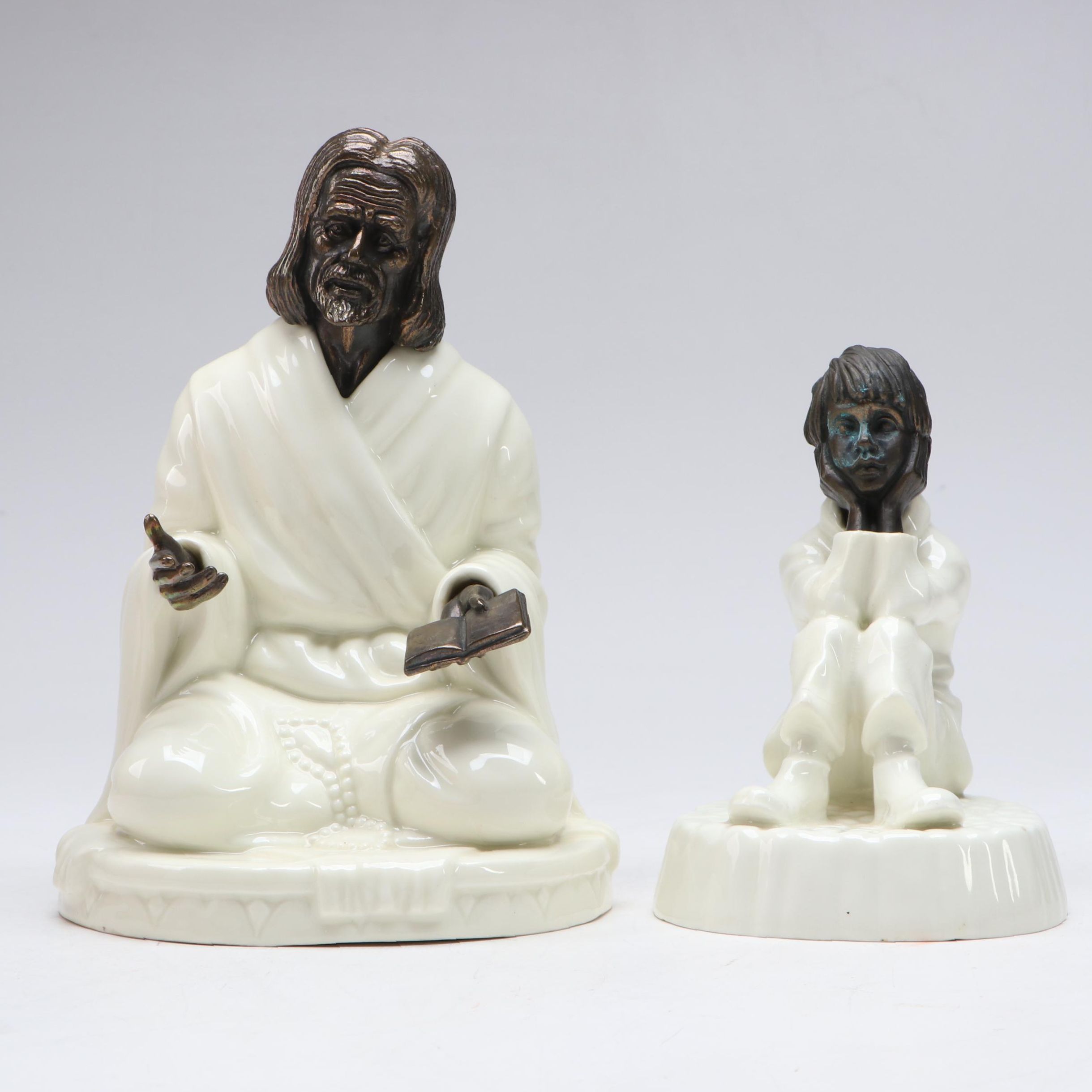 Minton "Spellbound" and "The Sage" Bone China and Bronze Figurines