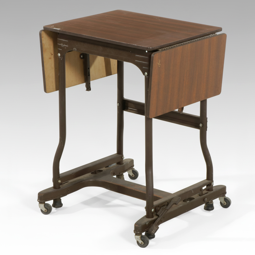 Luxco Industrial Style Rolling Typewriter Table