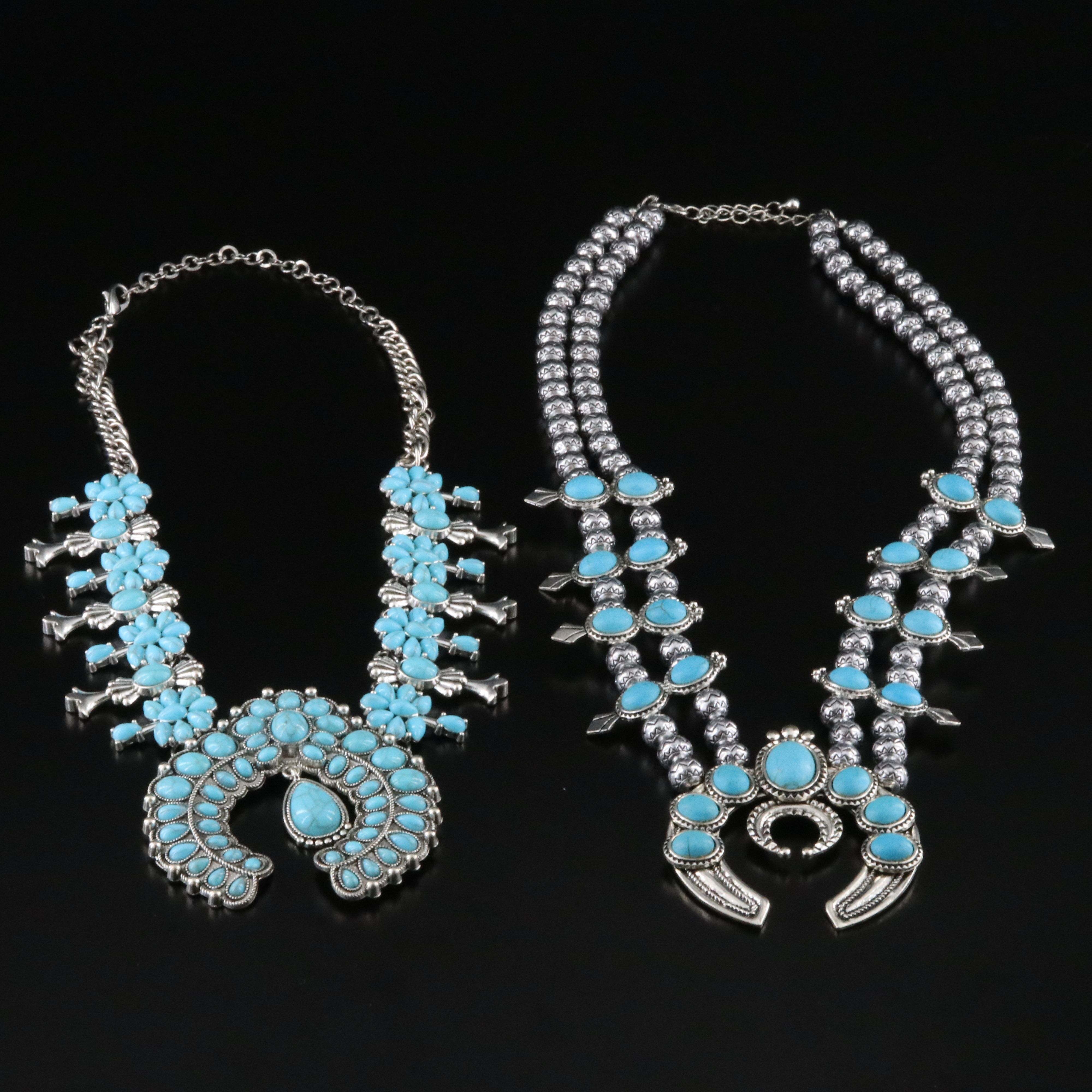 Western Style Costume Squash Blossom Necklaces