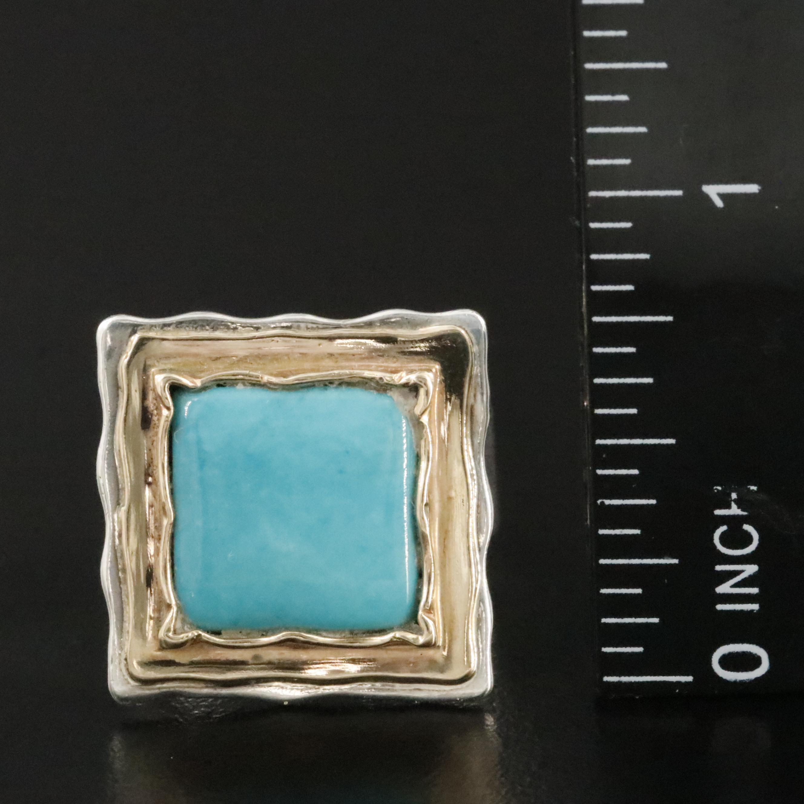 Sterling Turquoise Ring with 14K Accent