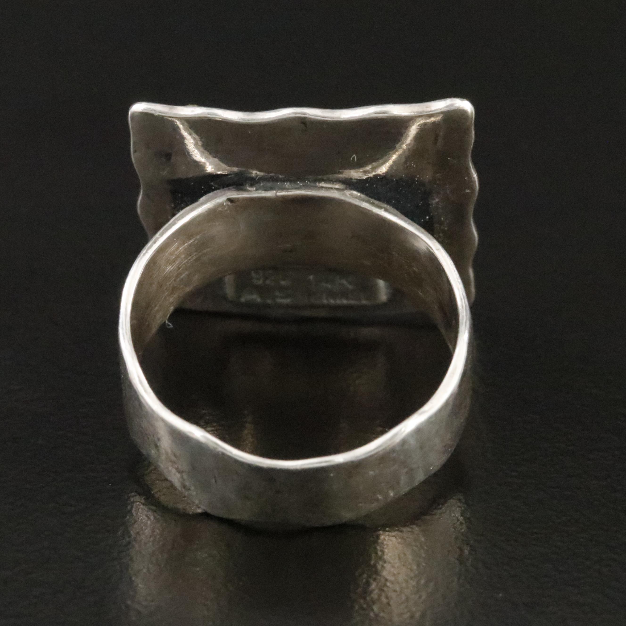 Sterling Turquoise Ring with 14K Accent