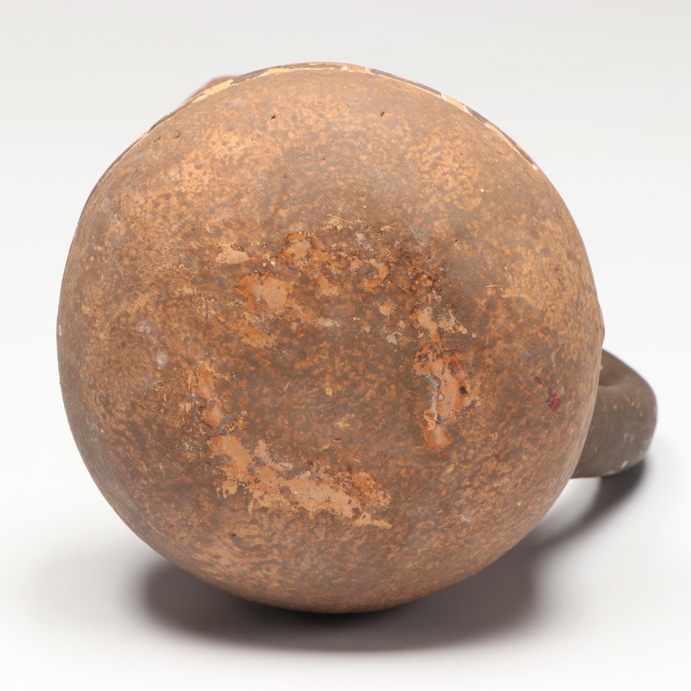 Ceramic Replica Toltec Warrior Statue with Aztec Style Jug