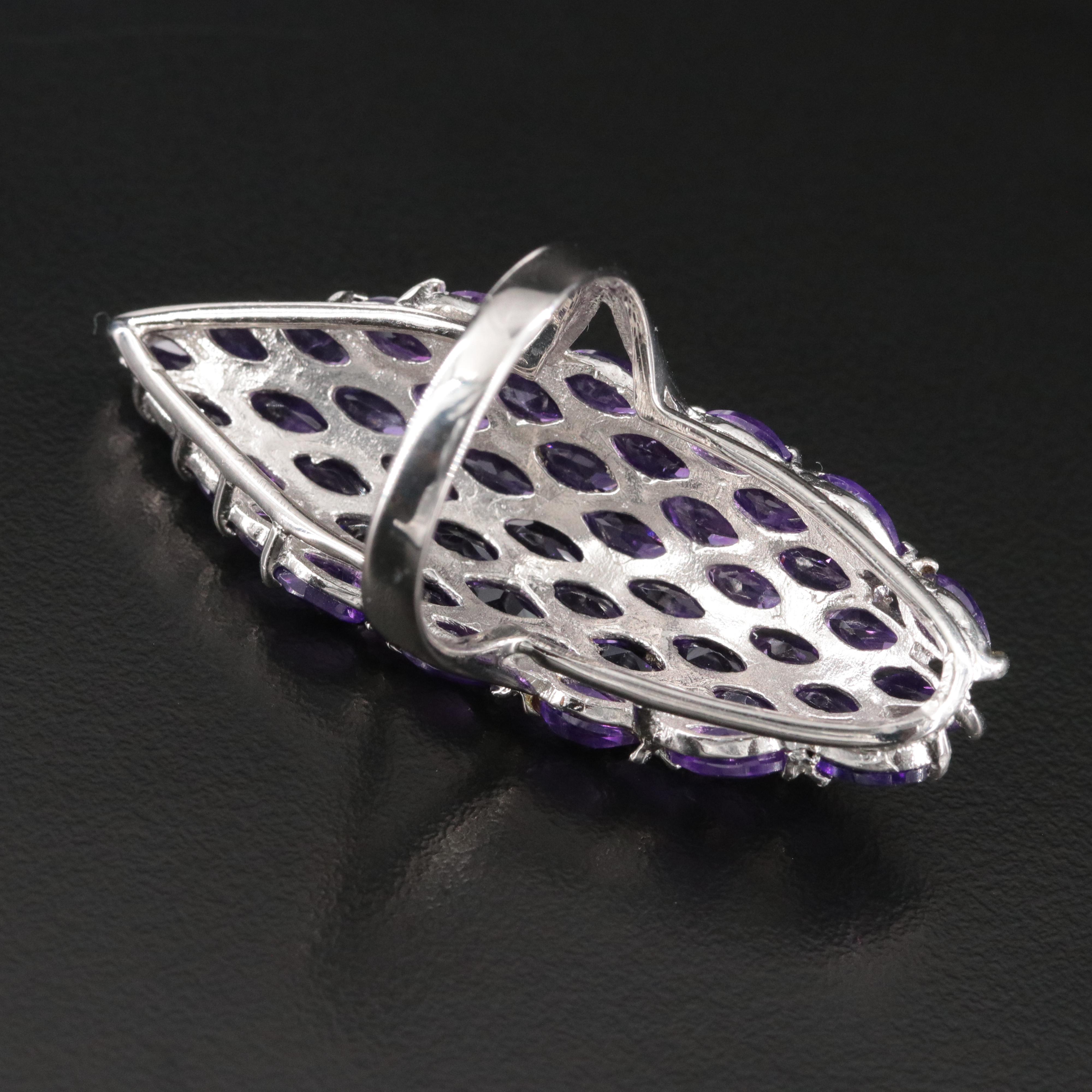 Sterling Amethyst Navette Ring