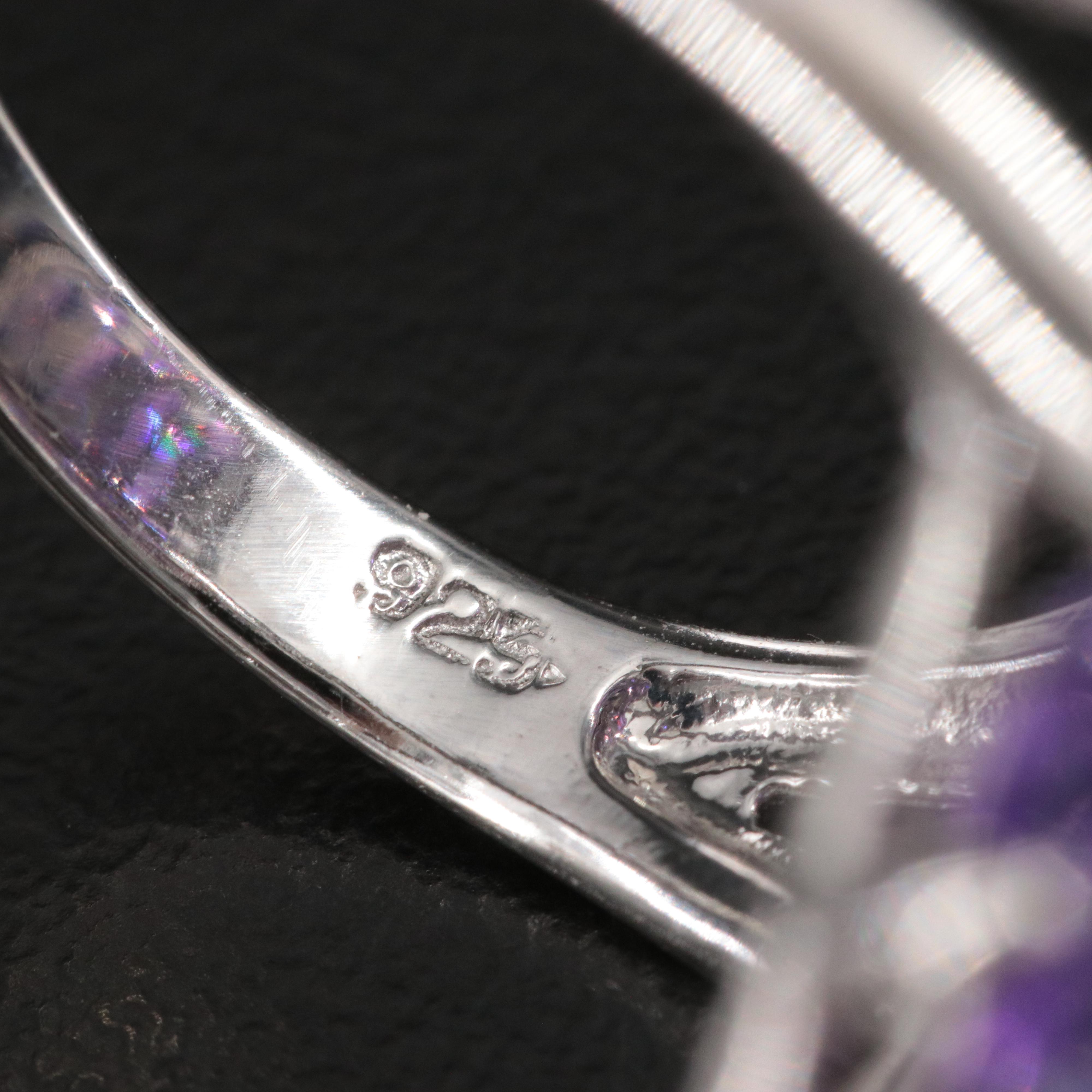 Sterling Amethyst Navette Ring