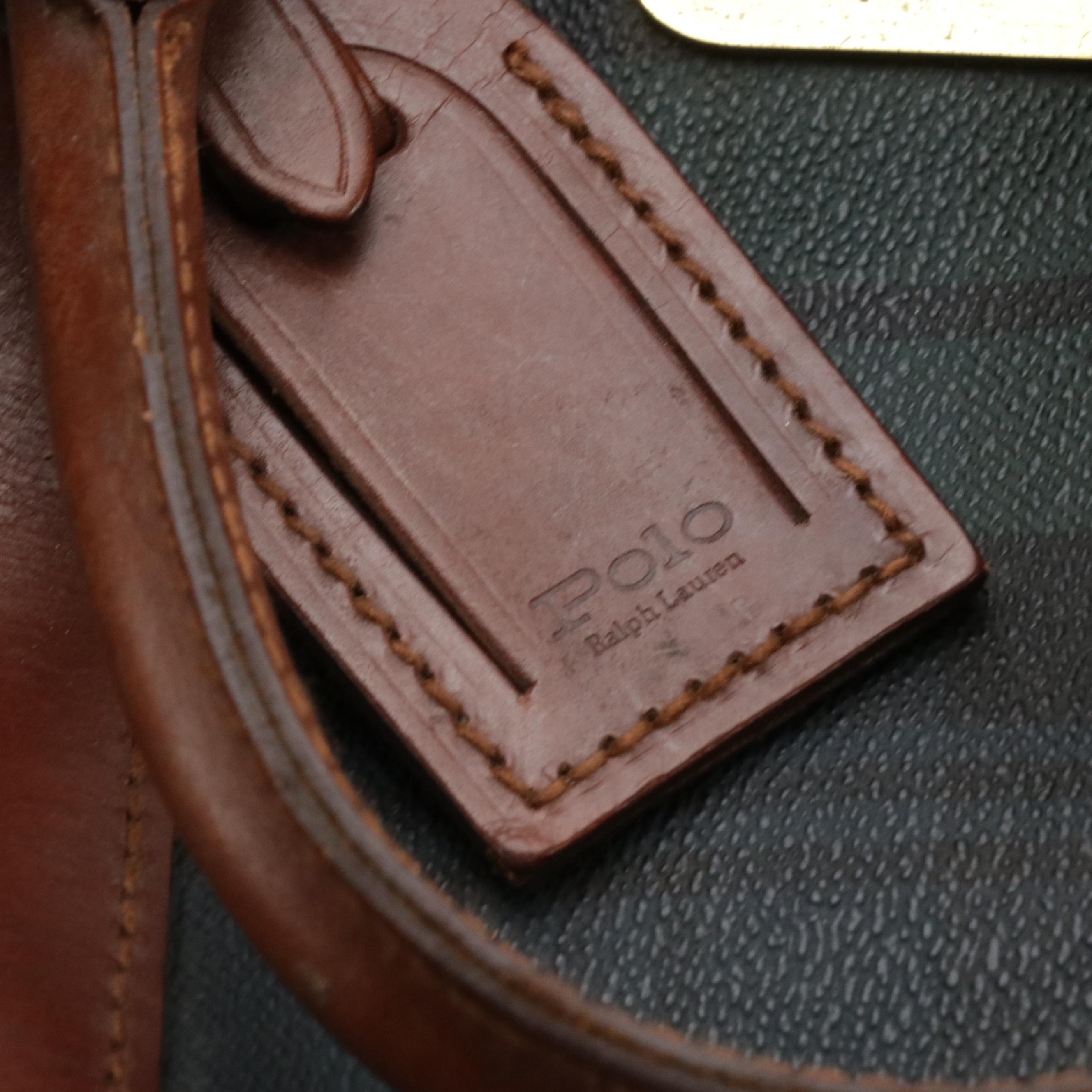 Polo Ralph Lauren Black Watch Boston Bag in Coated Canvas and Leather