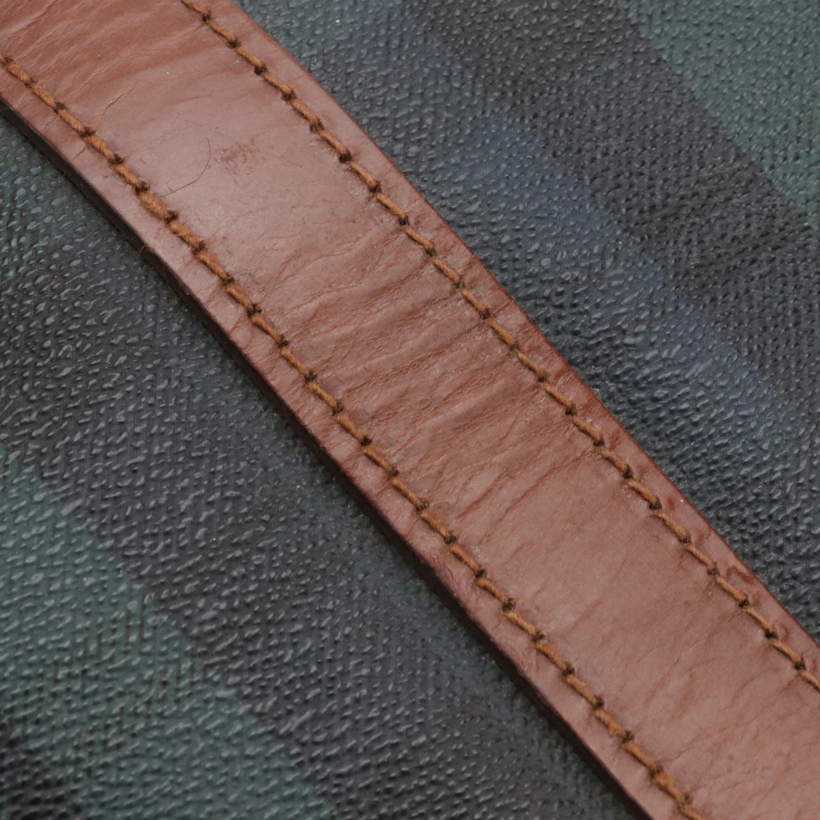 Polo Ralph Lauren Black Watch Boston Bag in Coated Canvas and Leather