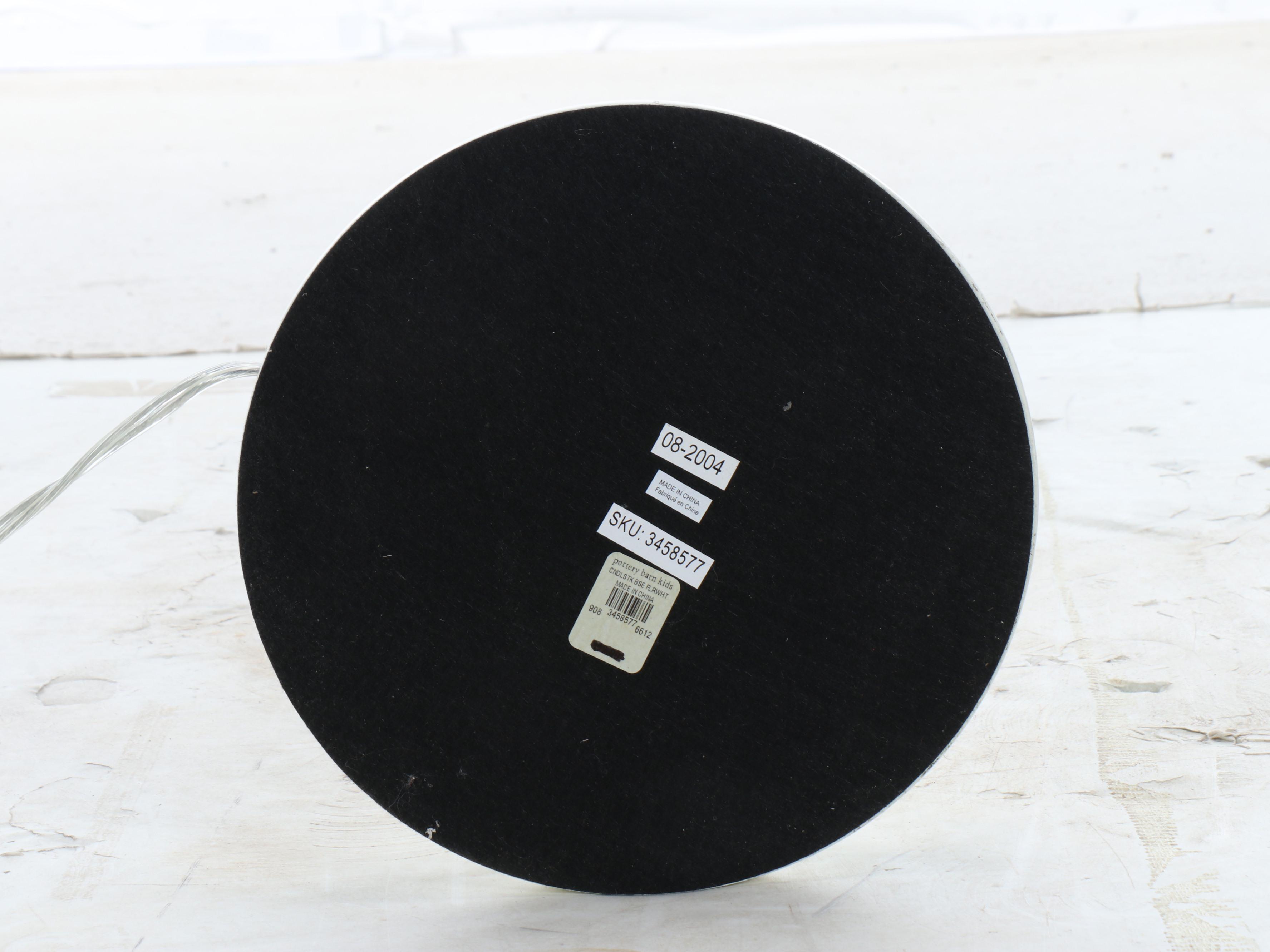 Ivory Painted Wood Floor Lamp with Pale Blue Silk Shade