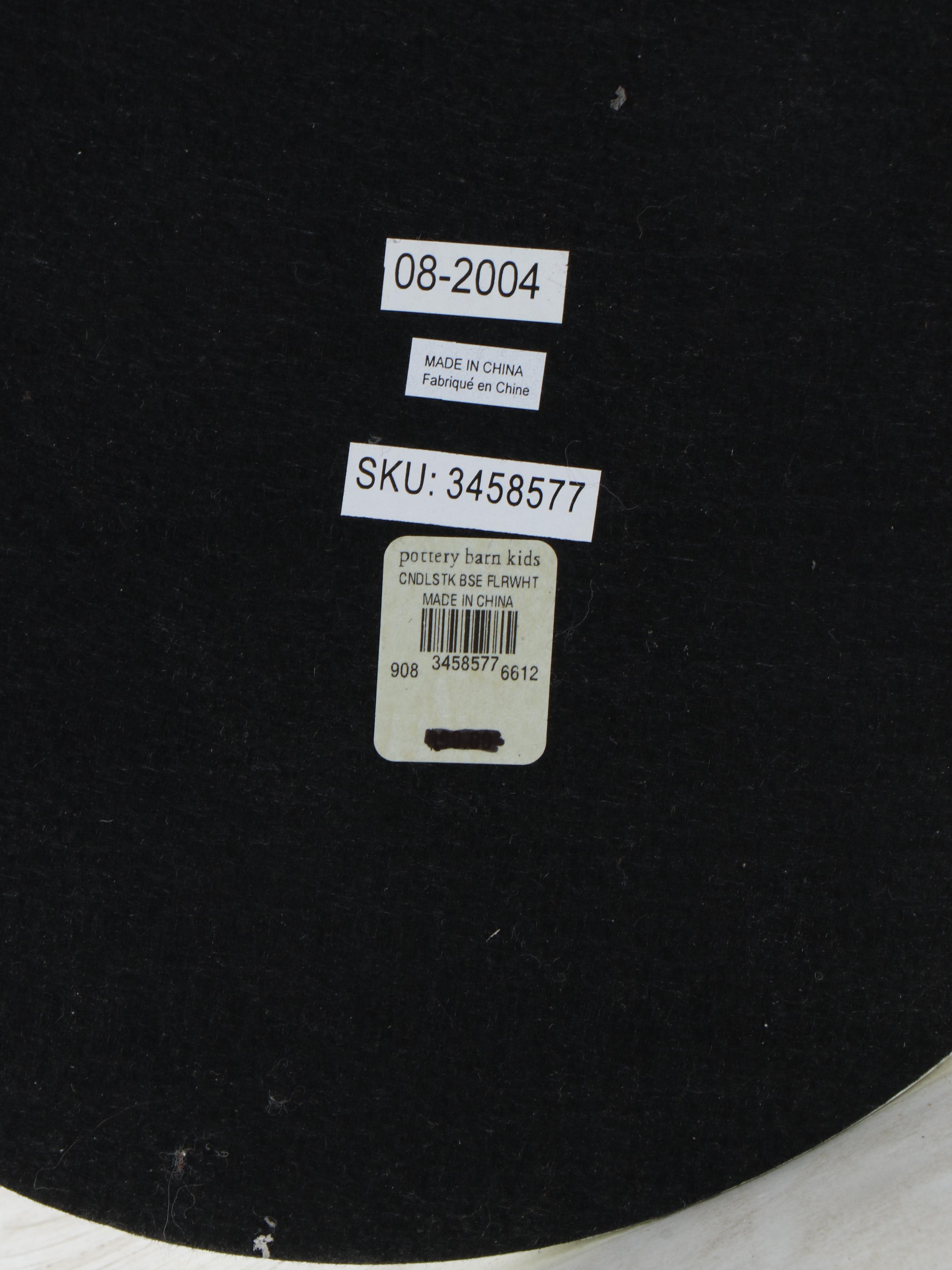 Ivory Painted Wood Floor Lamp with Pale Blue Silk Shade