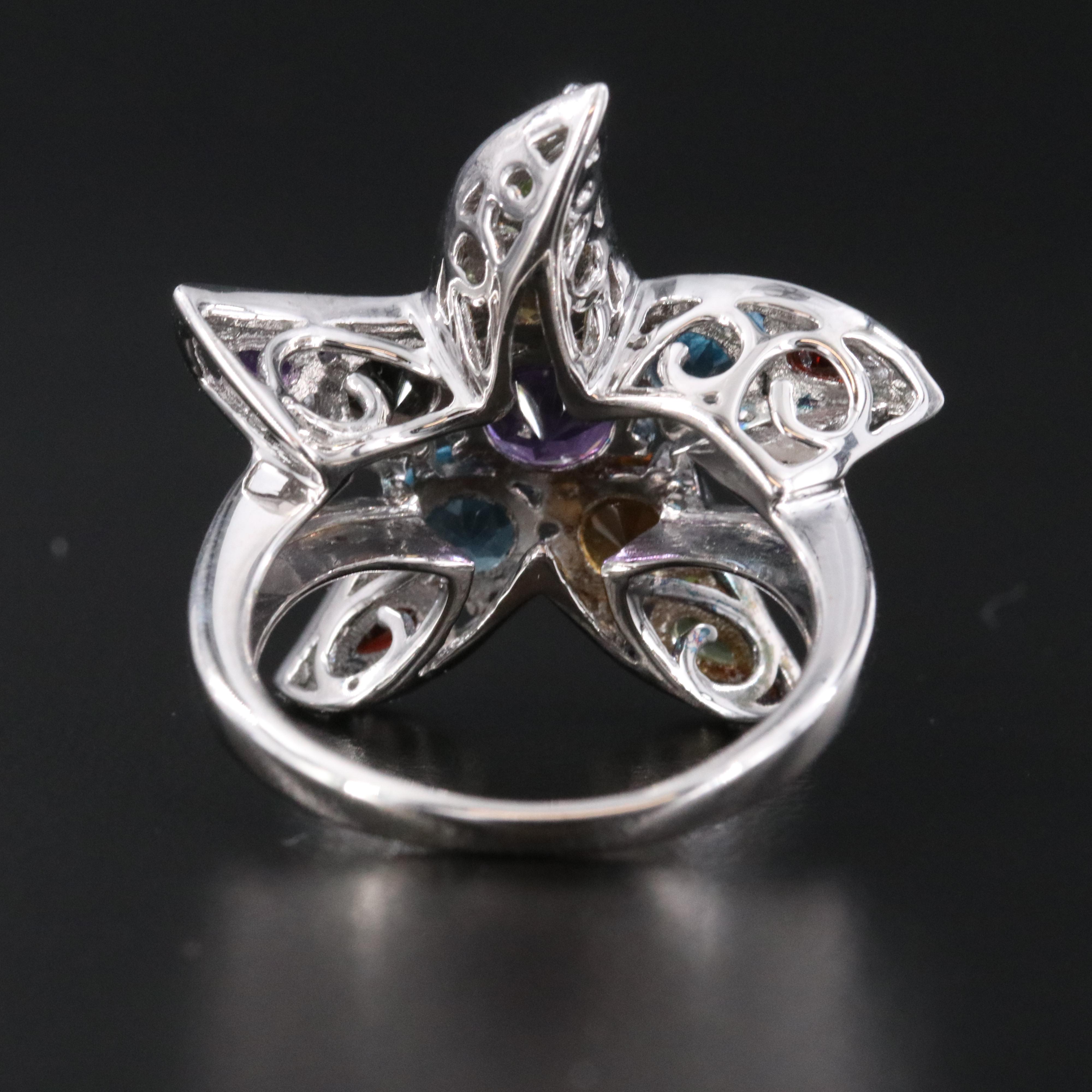 Sterling Gemstone Star Ring