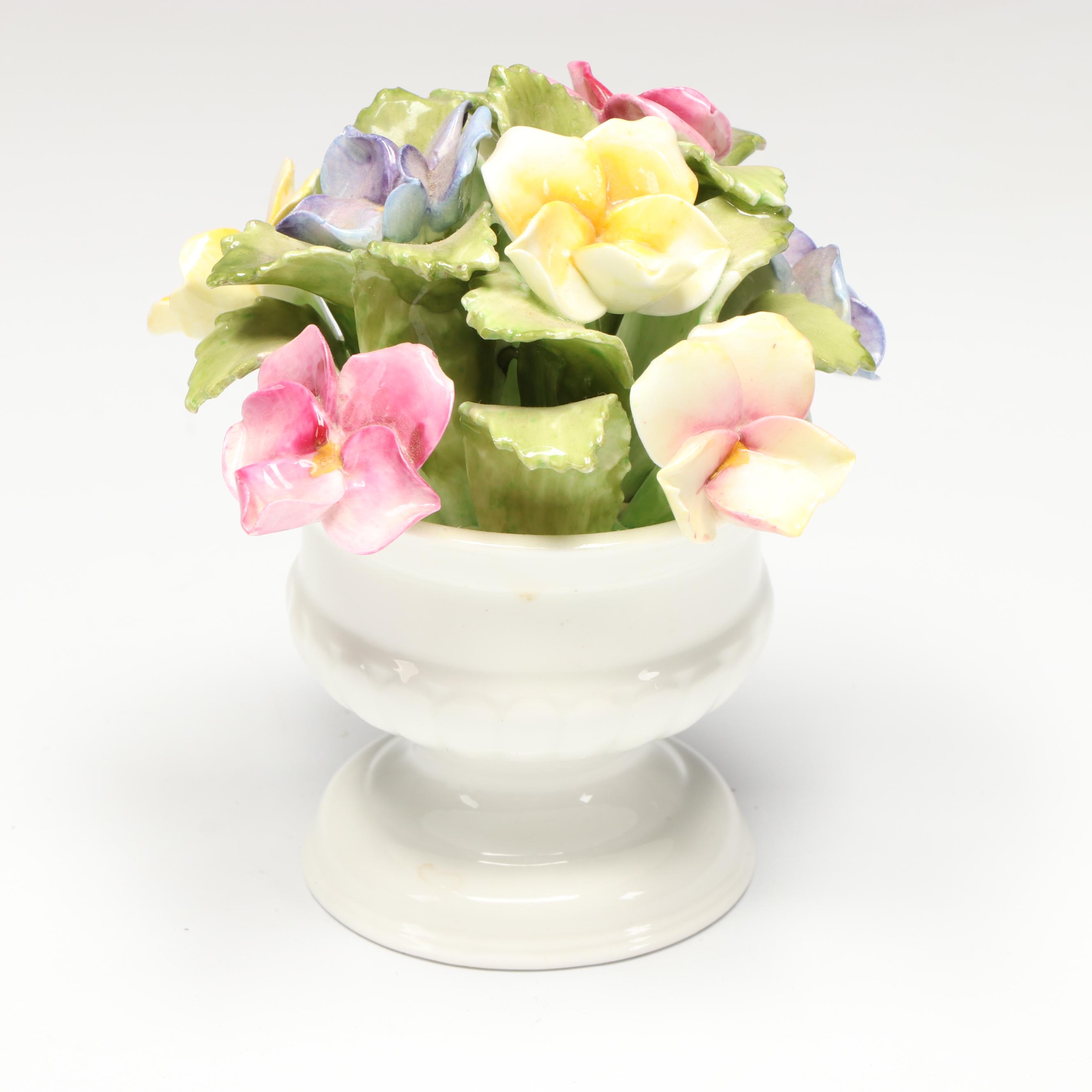 Aynsley "Urn with Assorted Flowers" and Thorley Bone China Floral Figures