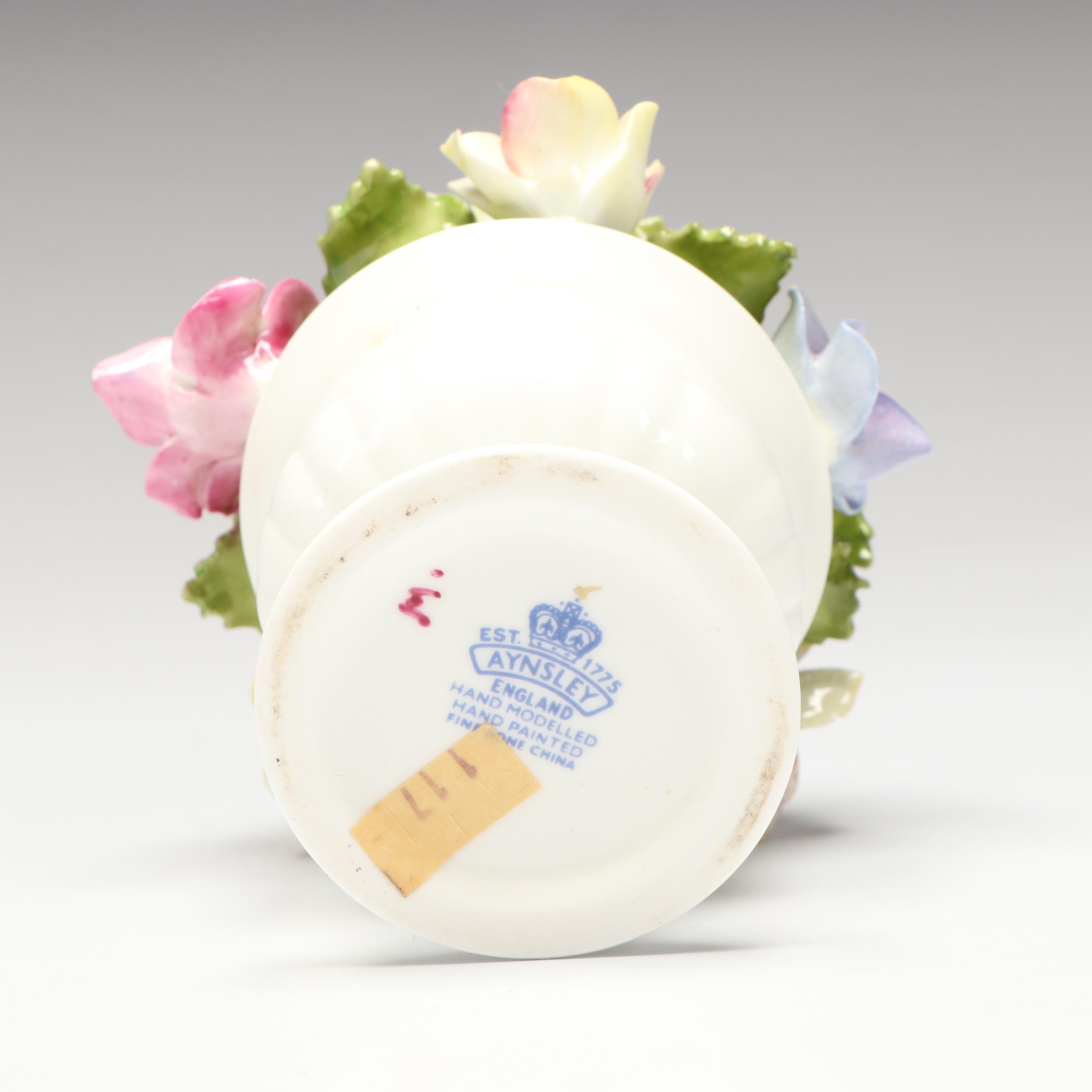 Aynsley "Urn with Assorted Flowers" and Thorley Bone China Floral Figures