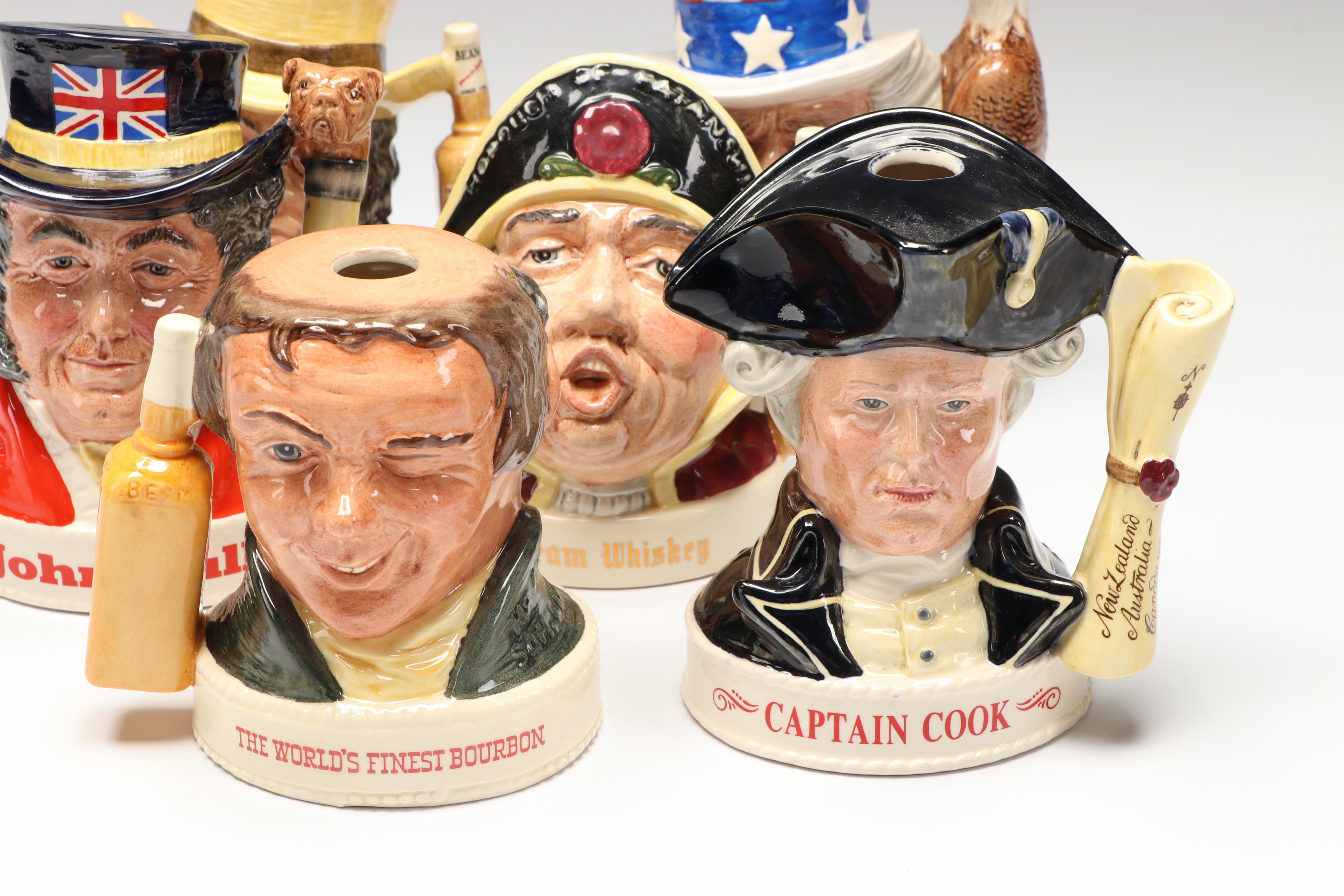 Royal Doulton for Jim Beam "Uncle Sam" and Other Character Jugs