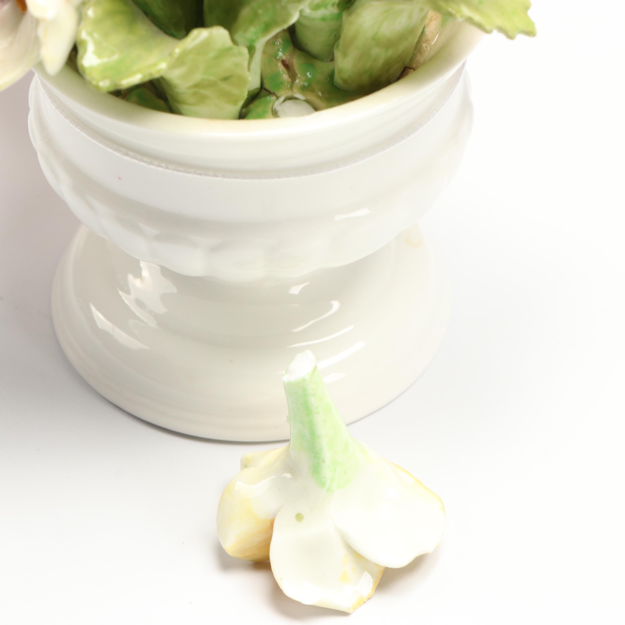 Aynsley "Urn with Assorted Flowers" and Thorley Bone China Floral Figures