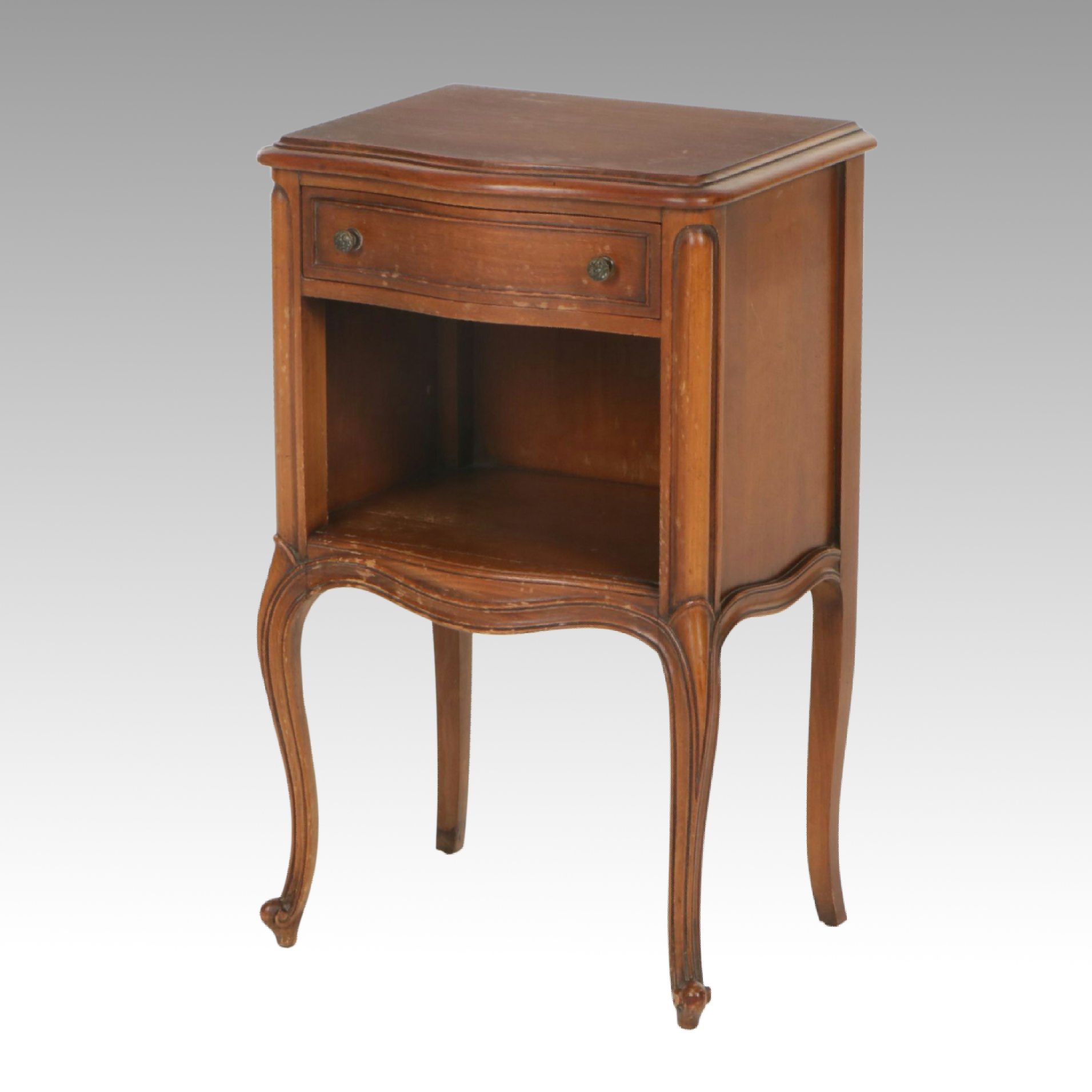 Drexel Louis XV Style Fruitwood Nightstand