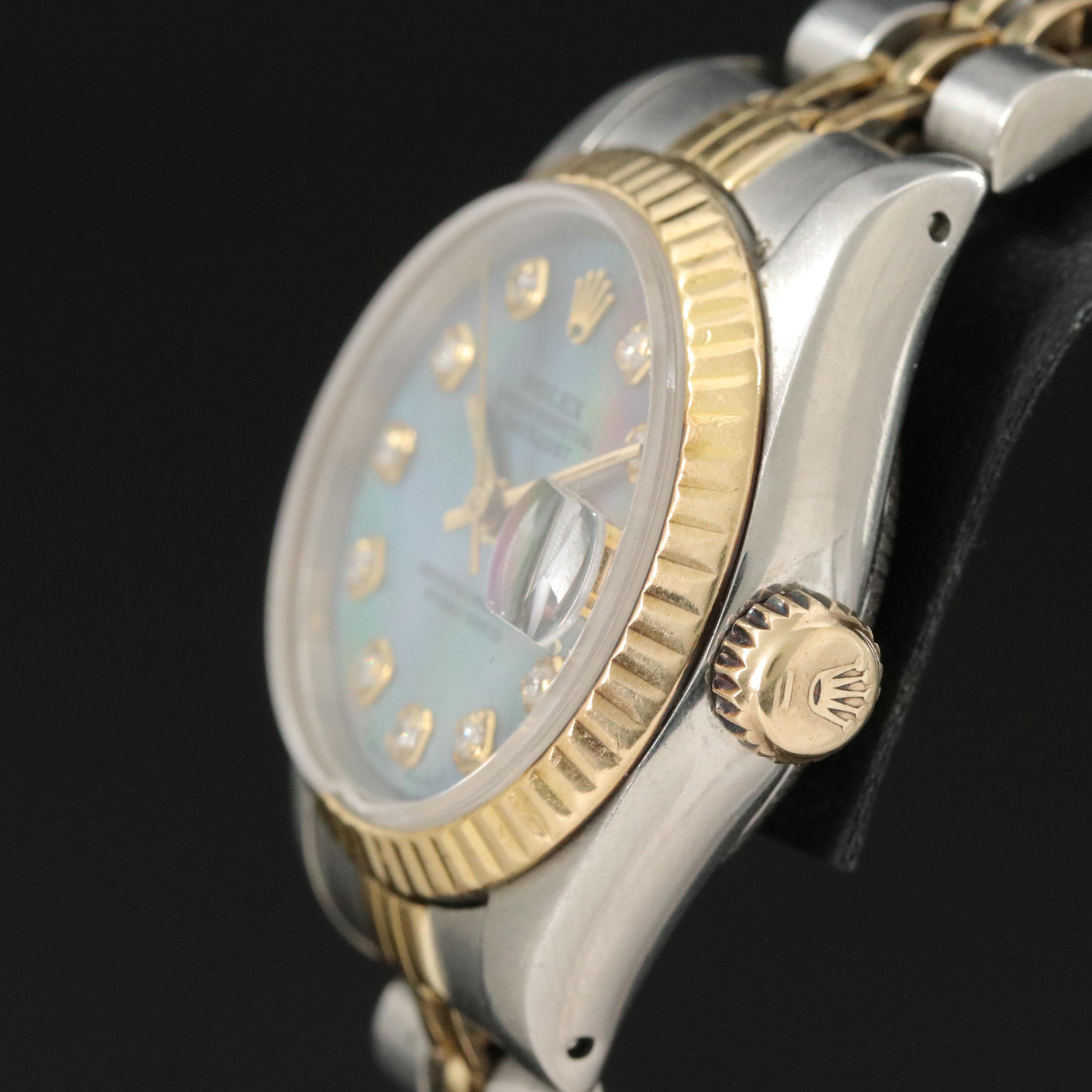 1983 Rolex Custom Diamond Mother-of-Pearl Dial Datejust Watch