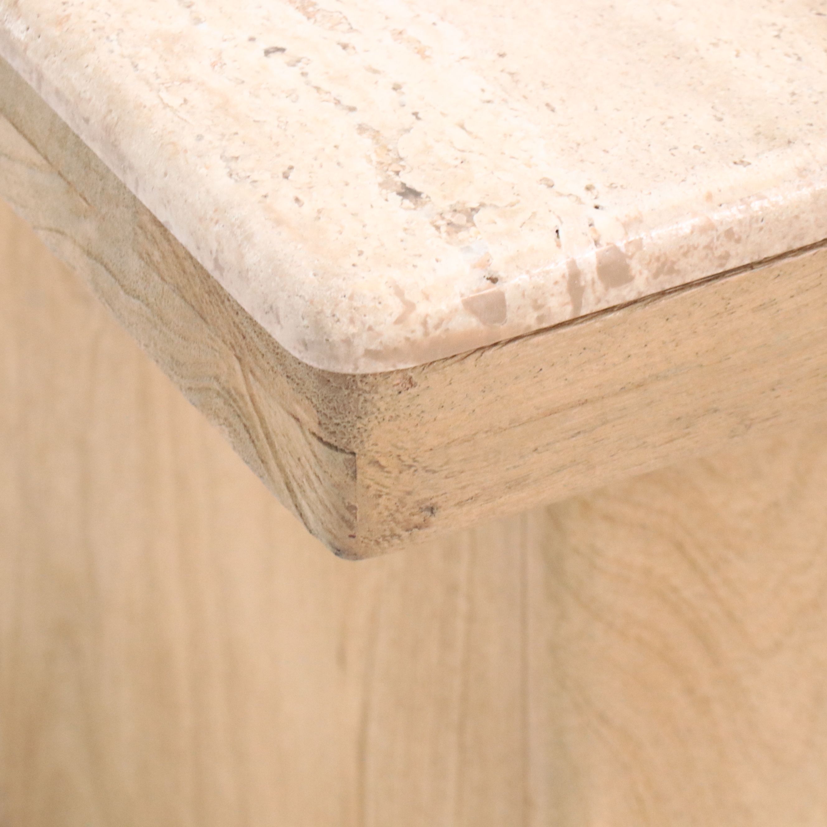 Contemporary Natural Wood Stone Top Coffee Table