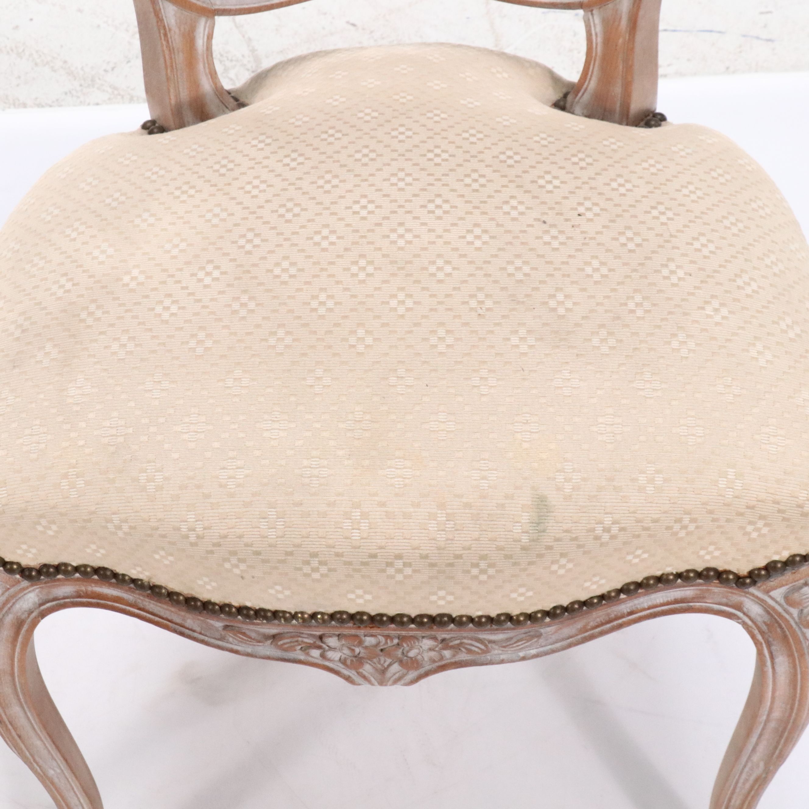 Pair of Louis XVI Style Carved Wood Cane-Back Side Chairs, 20th Century