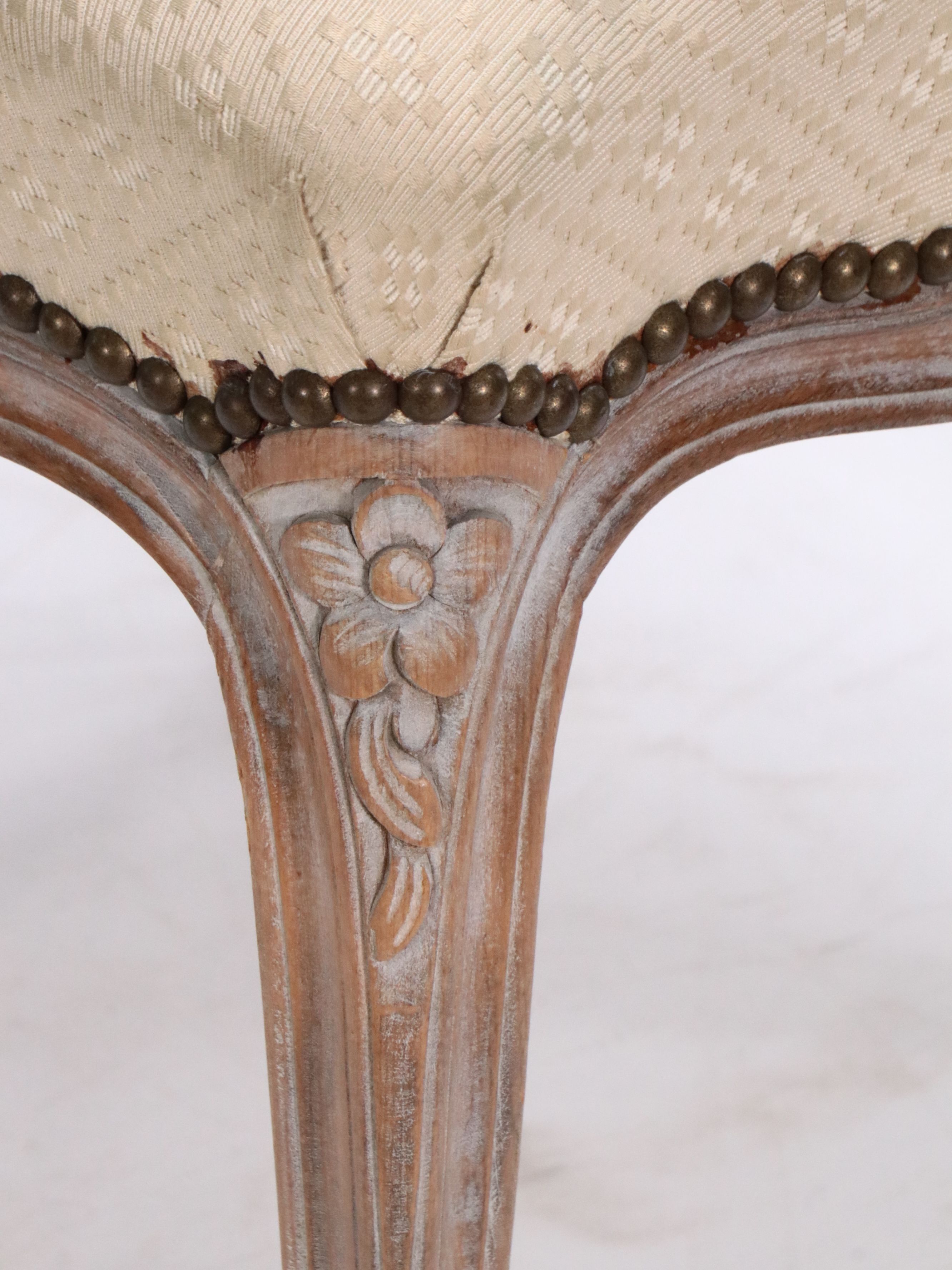 Pair of Louis XVI Style Carved Wood Cane-Back Side Chairs, 20th Century