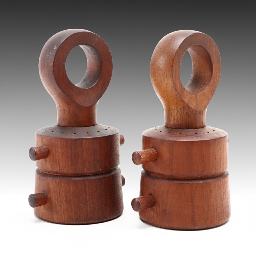 Jens Quistgaard Style Danish Modern Teak "Anchor" Salt and Pepper Set