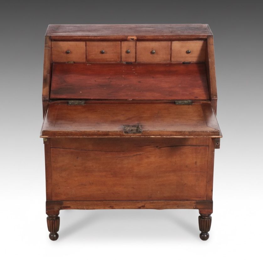 Kentucky Cherry Slant-Front Sugar Desk, Early 19th Century
