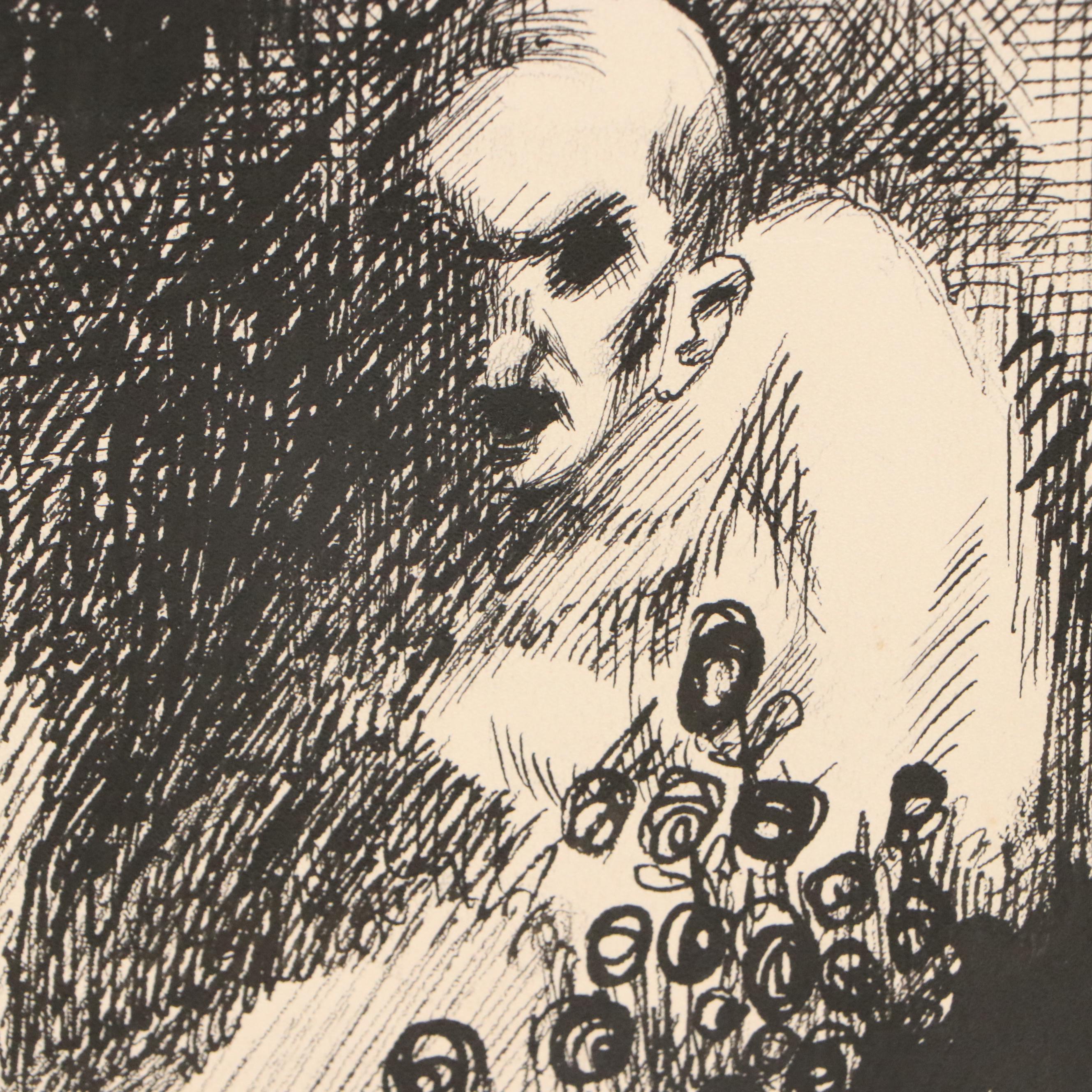 Autobiographical Narrative Ink Illustrations and Other Caricatures, 1940s