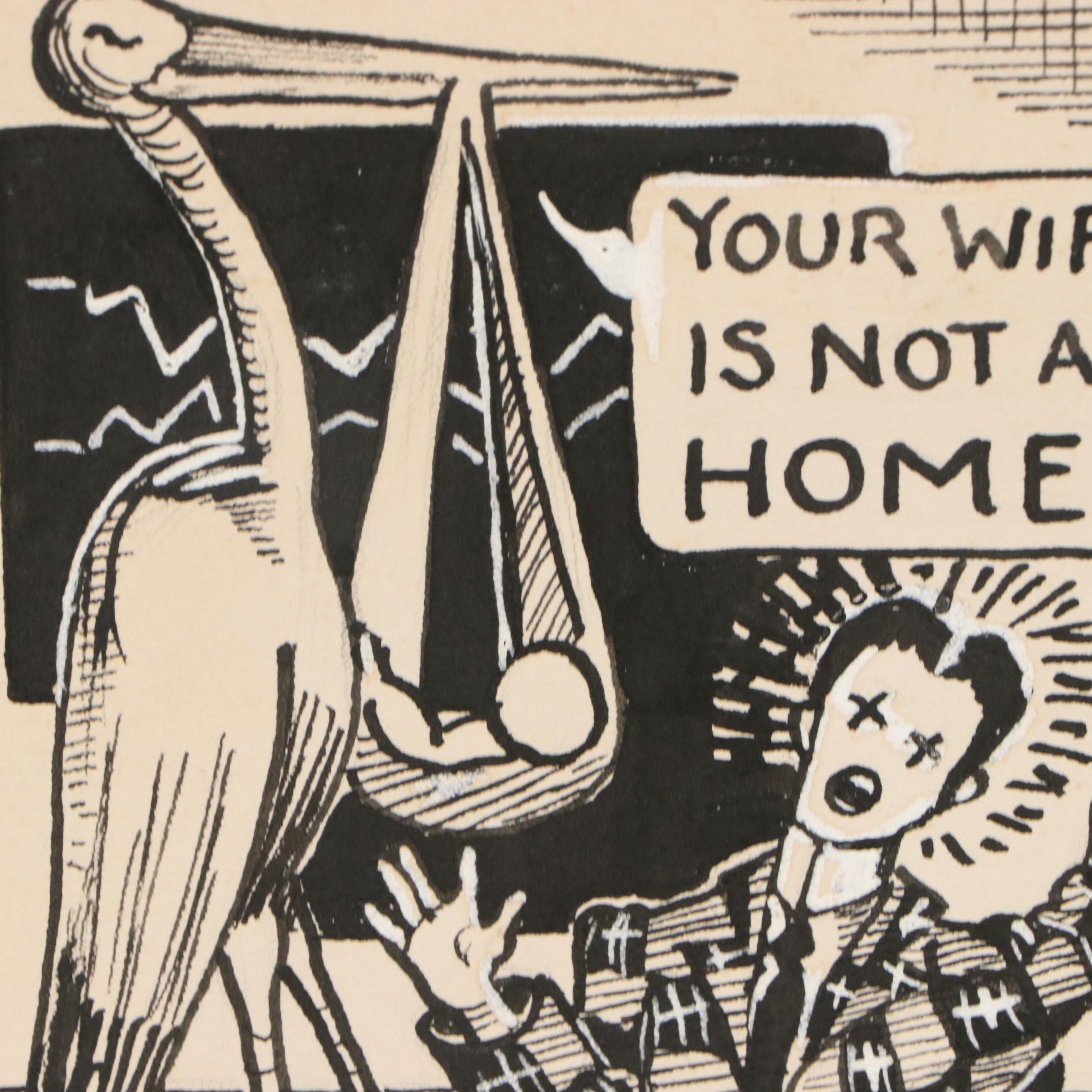 Autobiographical Narrative Ink Illustrations and Other Caricatures, 1940s