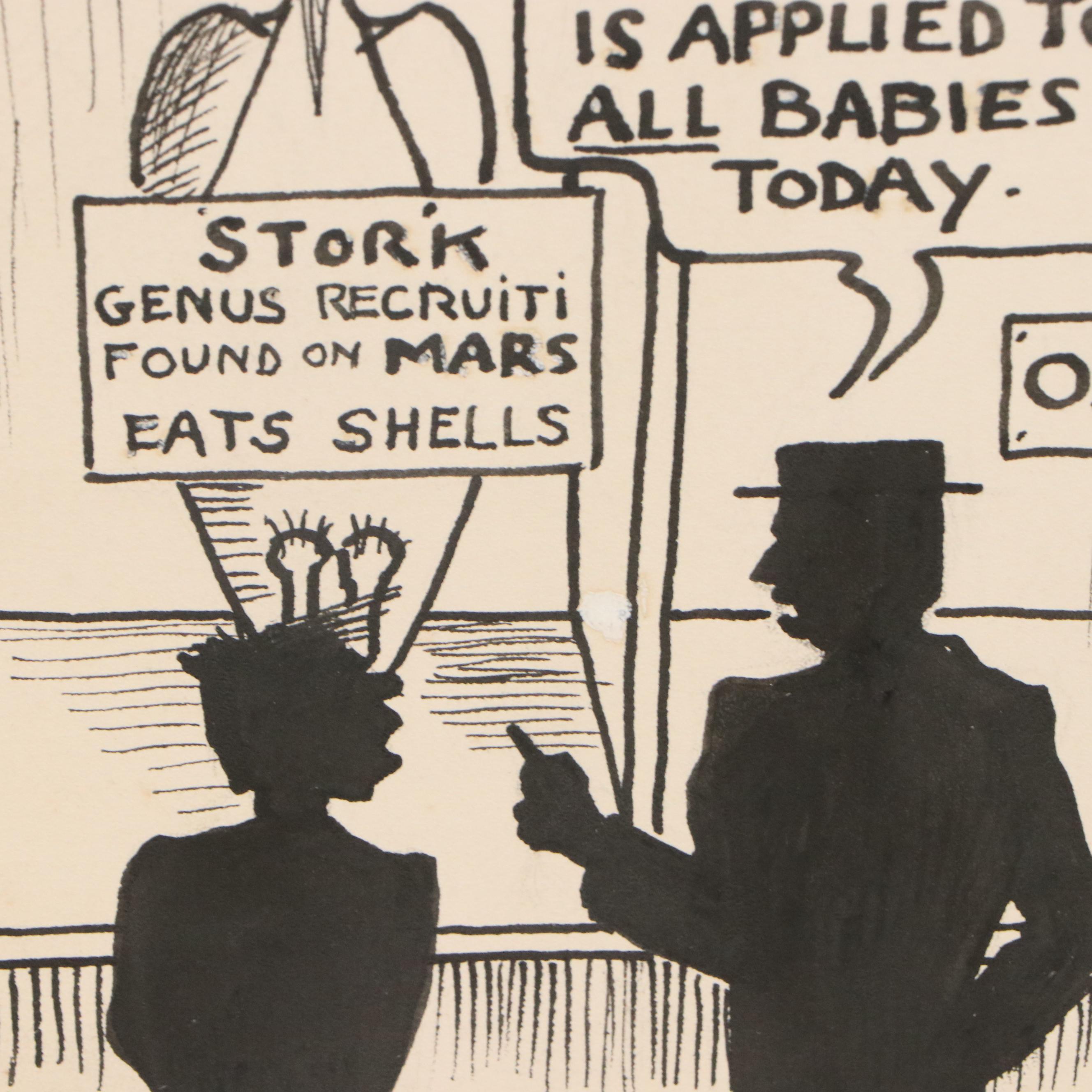 Autobiographical Narrative Ink Illustrations and Other Caricatures, 1940s