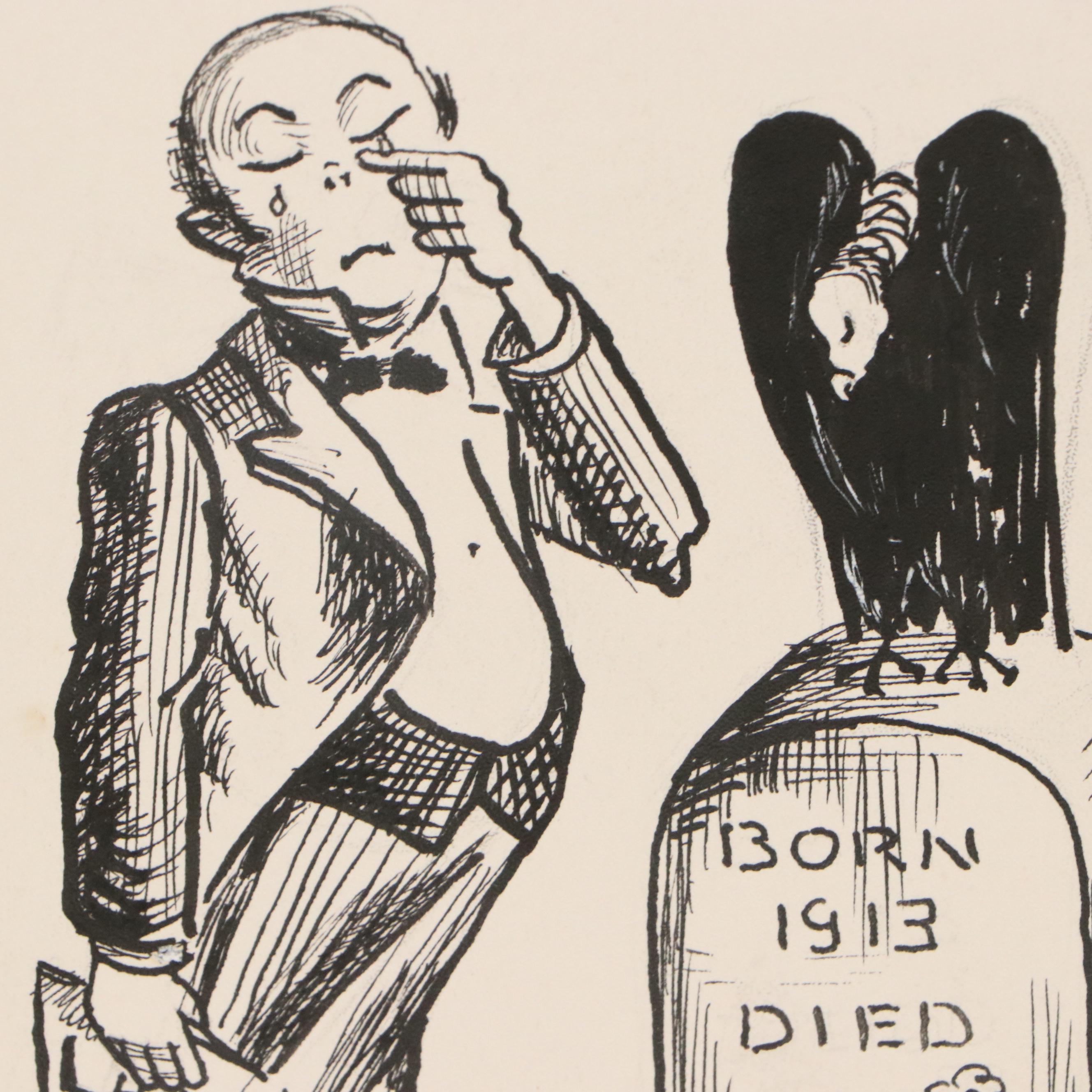 Autobiographical Narrative Ink Illustrations and Other Caricatures, 1940s