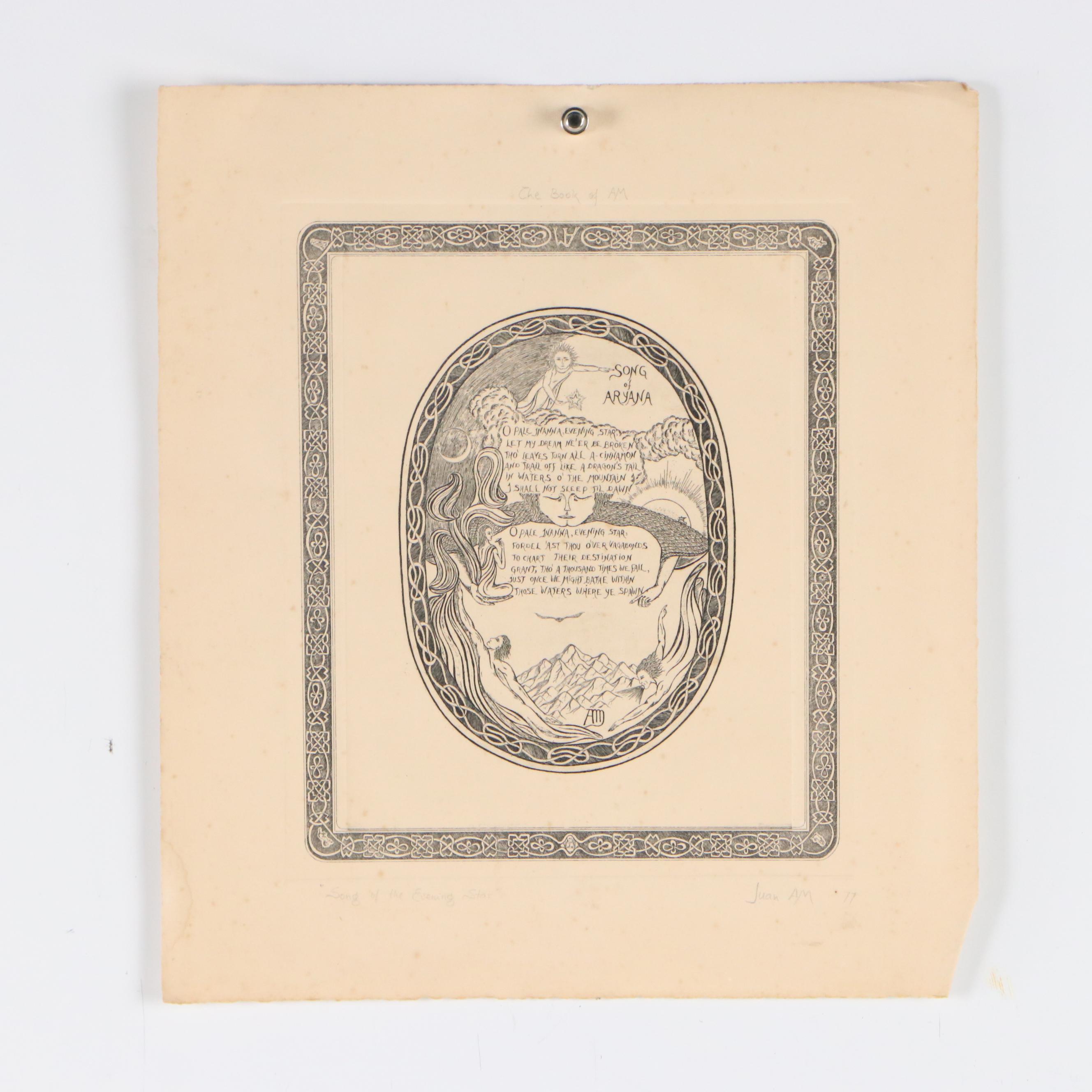 J. Arcocha and L. Mackenzie Engravings and Print from "The Book of Am," 1976–77