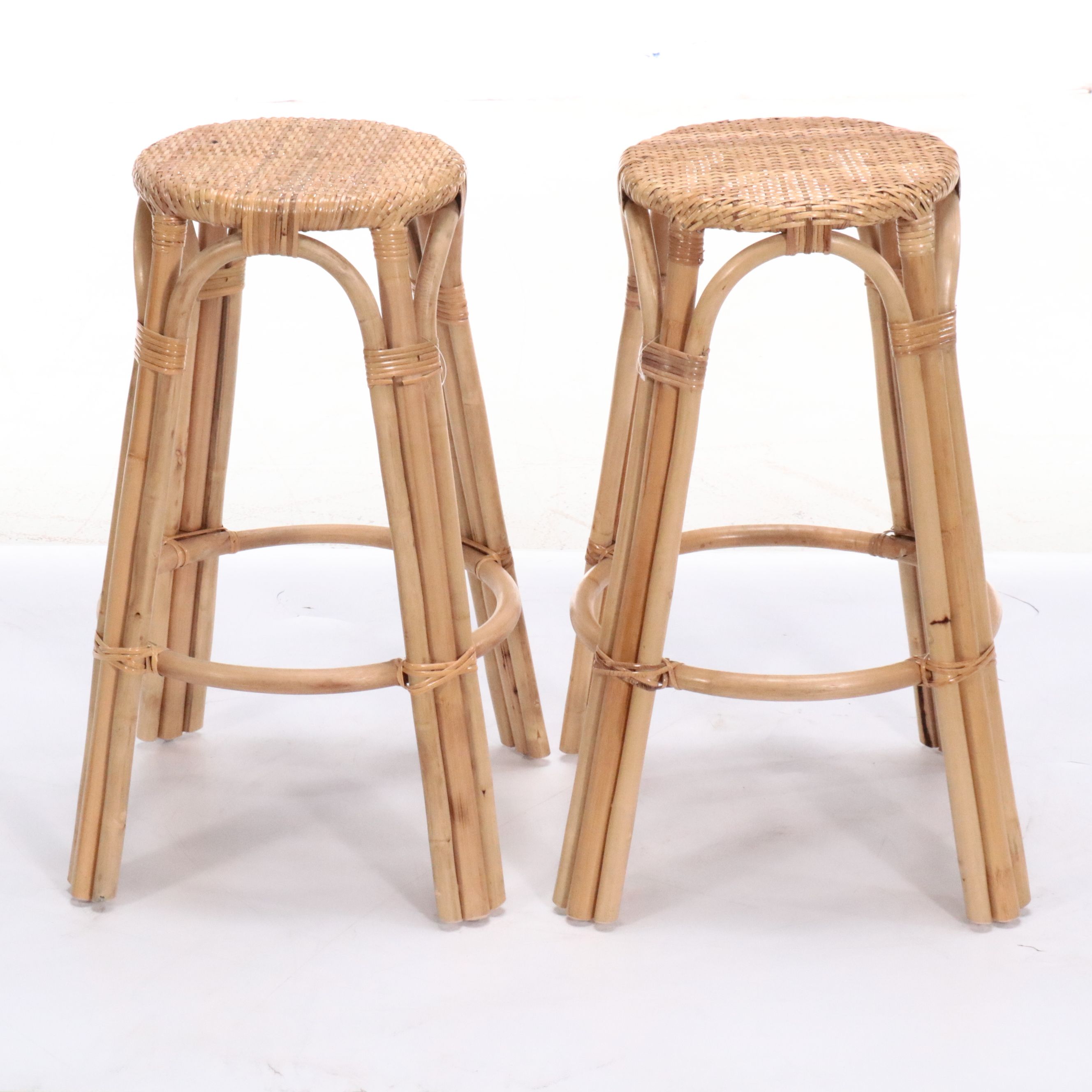 Set of Four Rattan Barstools