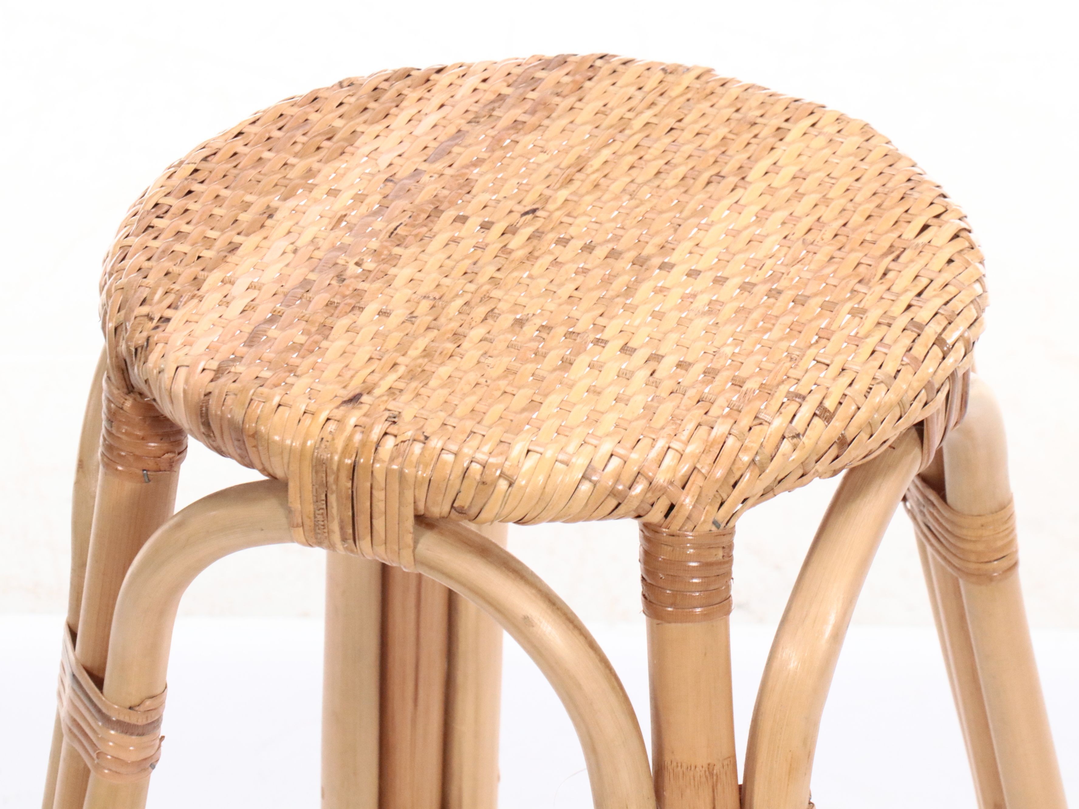 Set of Four Rattan Barstools