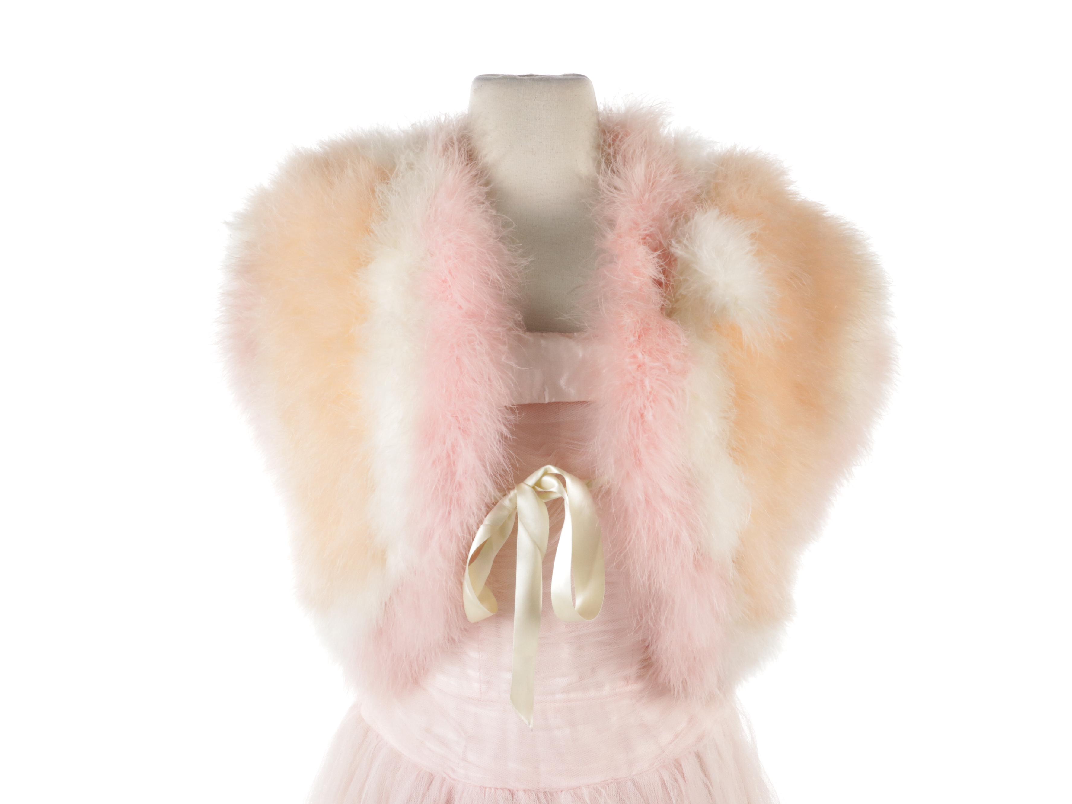 Ruched Bodice Sleeveless Gowns, 1950s, and Fernando Sánchez Marabou Shrug