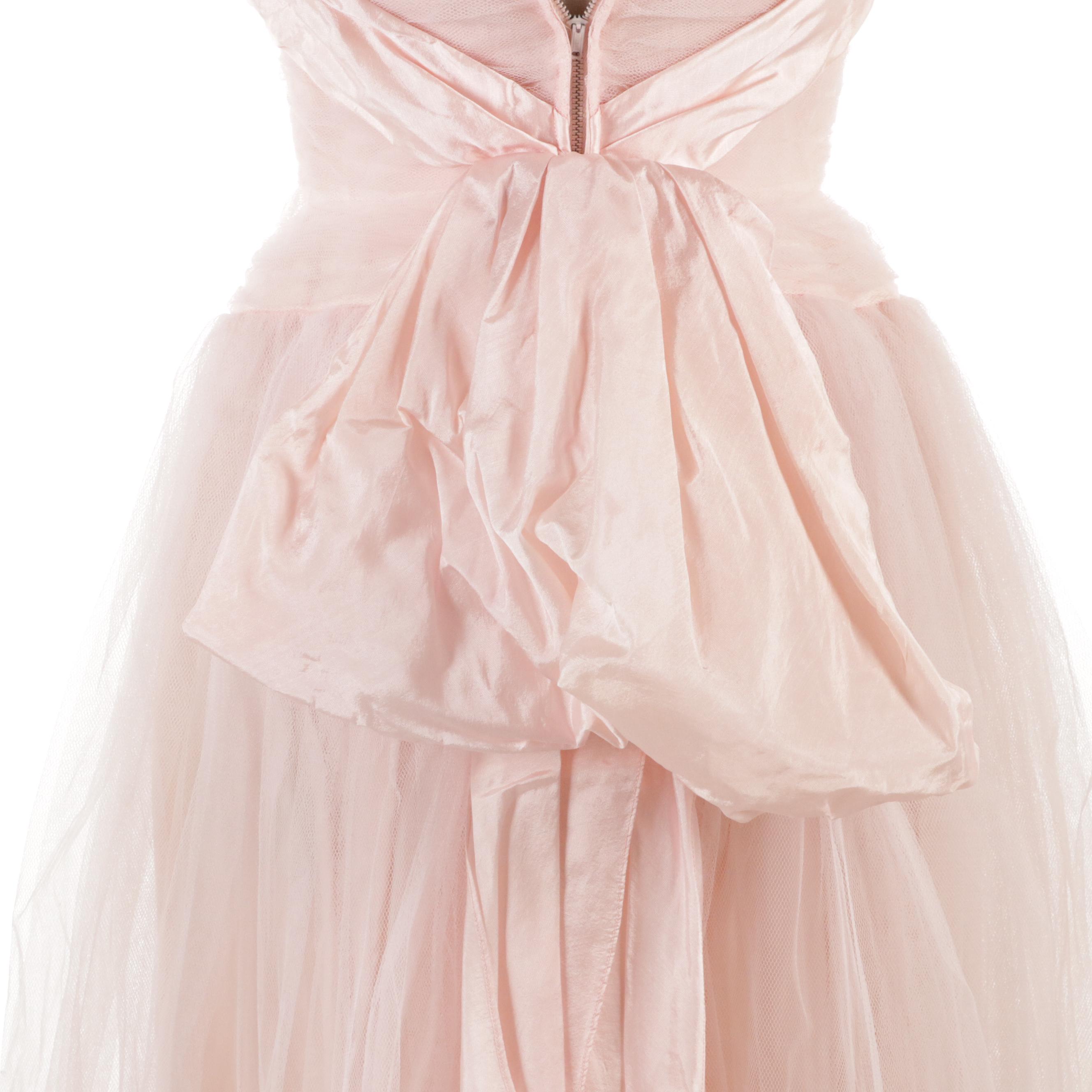 Ruched Bodice Sleeveless Gowns, 1950s, and Fernando Sánchez Marabou Shrug