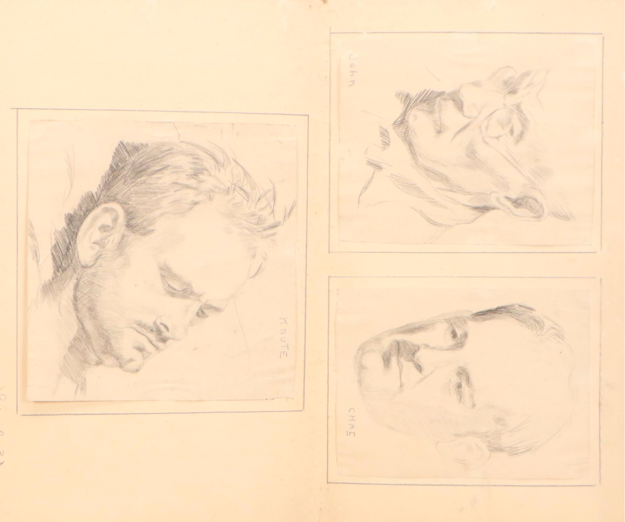 Harvey Shepard and David Templeton Graphite Portrait Drawings and More, 20th C.