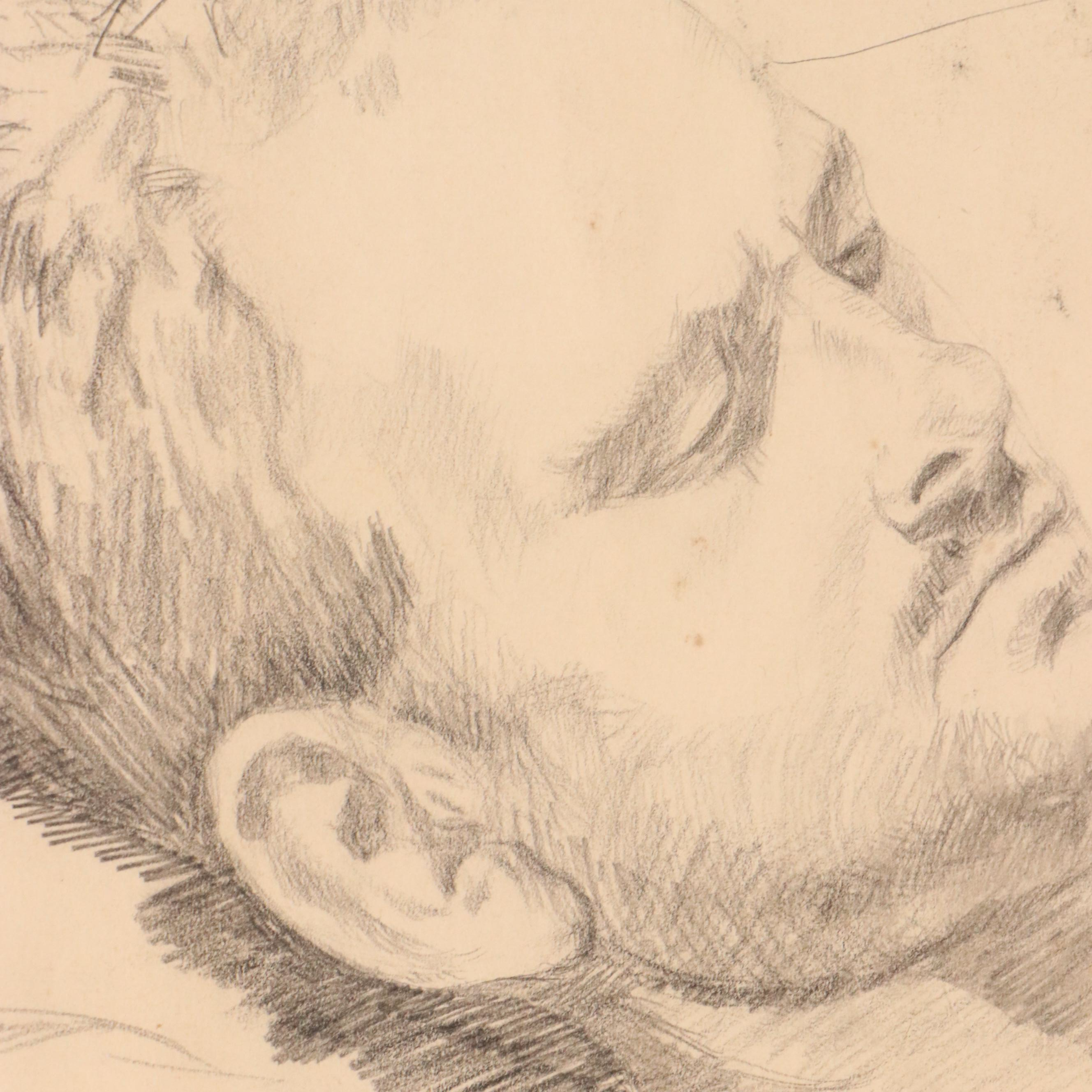 Harvey Shepard and David Templeton Graphite Portrait Drawings and More, 20th C.