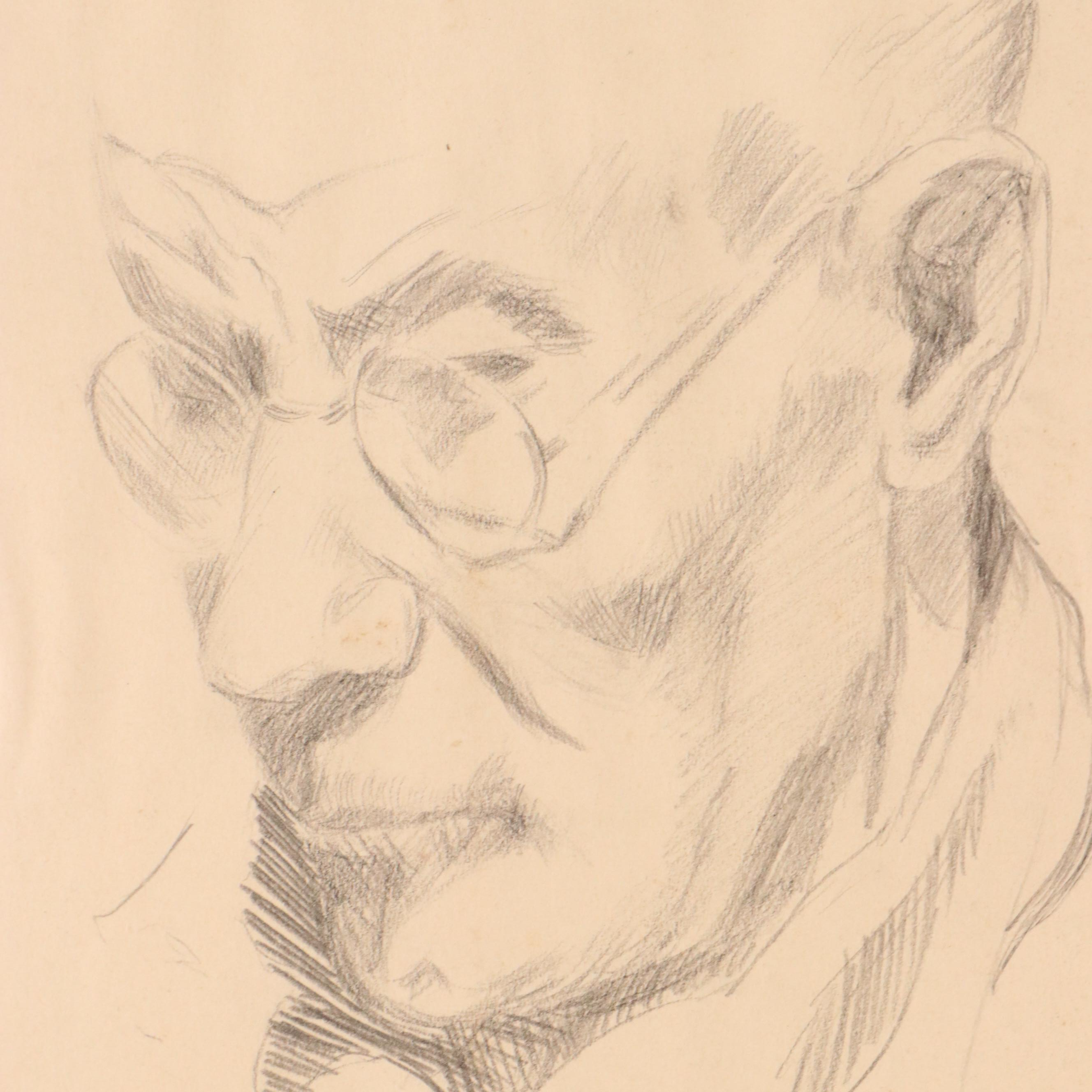 Harvey Shepard and David Templeton Graphite Portrait Drawings and More, 20th C.